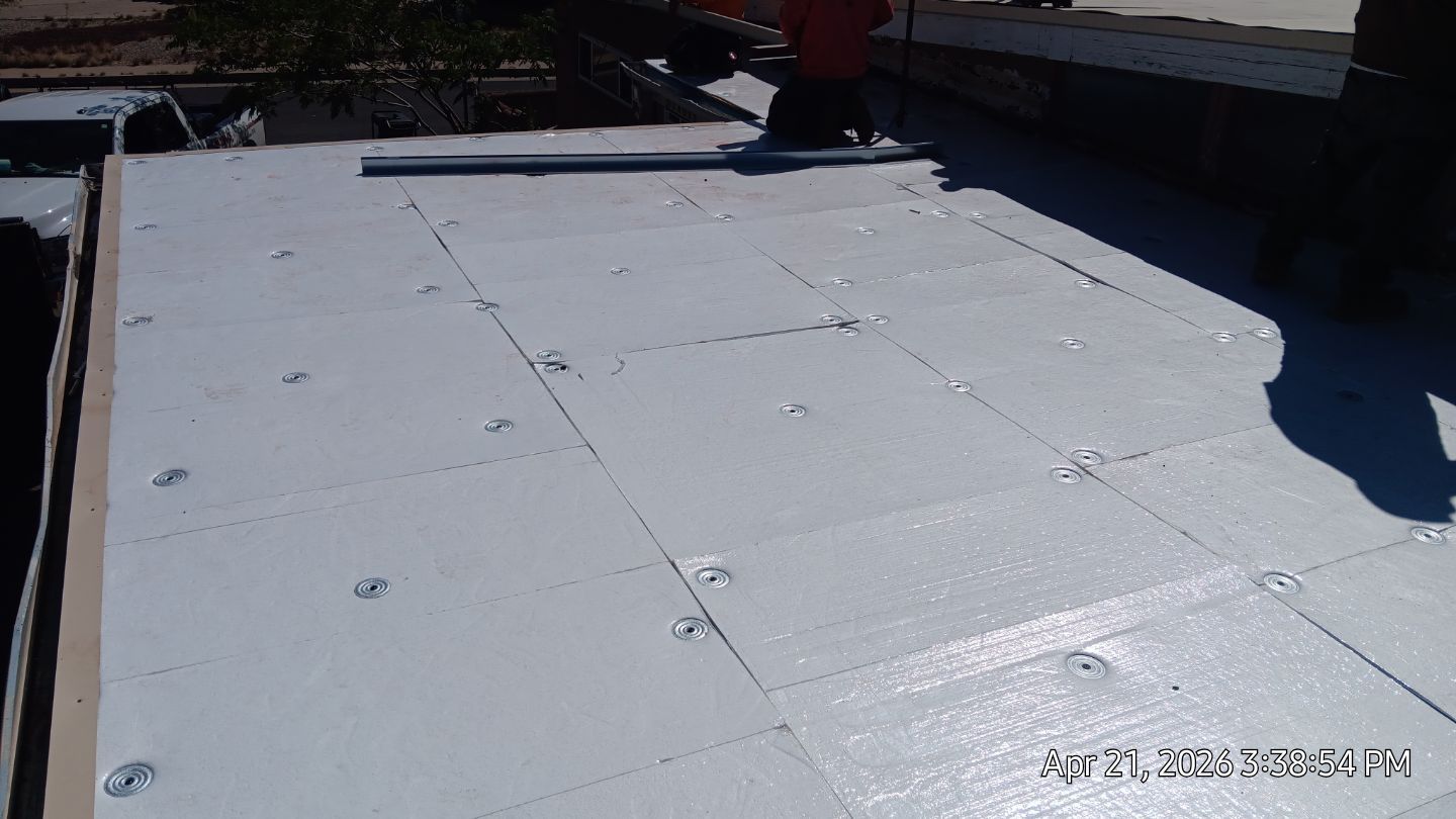 Residential TPO Roof Replacement and skylight replacement in Albuquerque by Doyle Roof Masters Inc