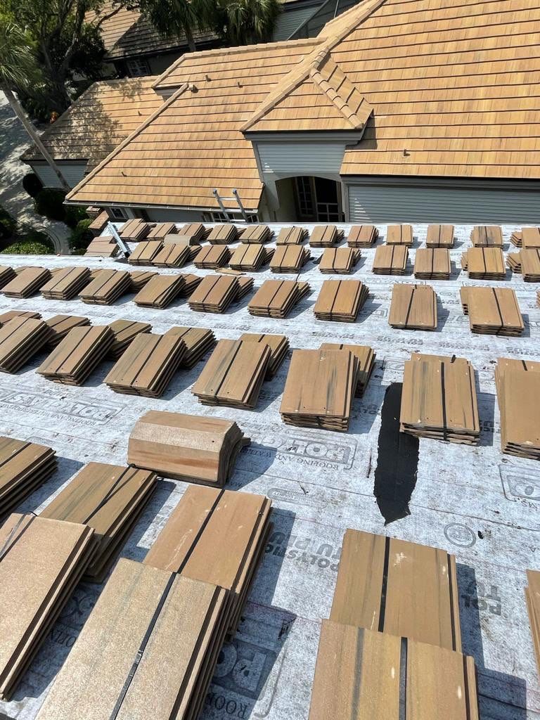 Residential Roofing Installation using Concrete Tile in Bonita Bay Community by International Roofing
