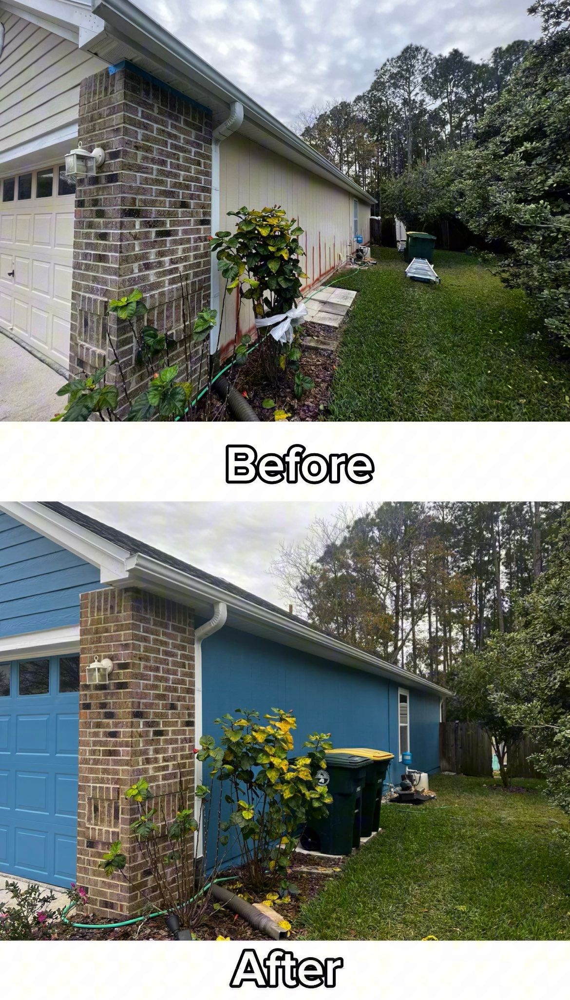 Jacksonville FL 32224 - Before and After Exterior Wood Repairs Project by A New Leaf Painting, LLC