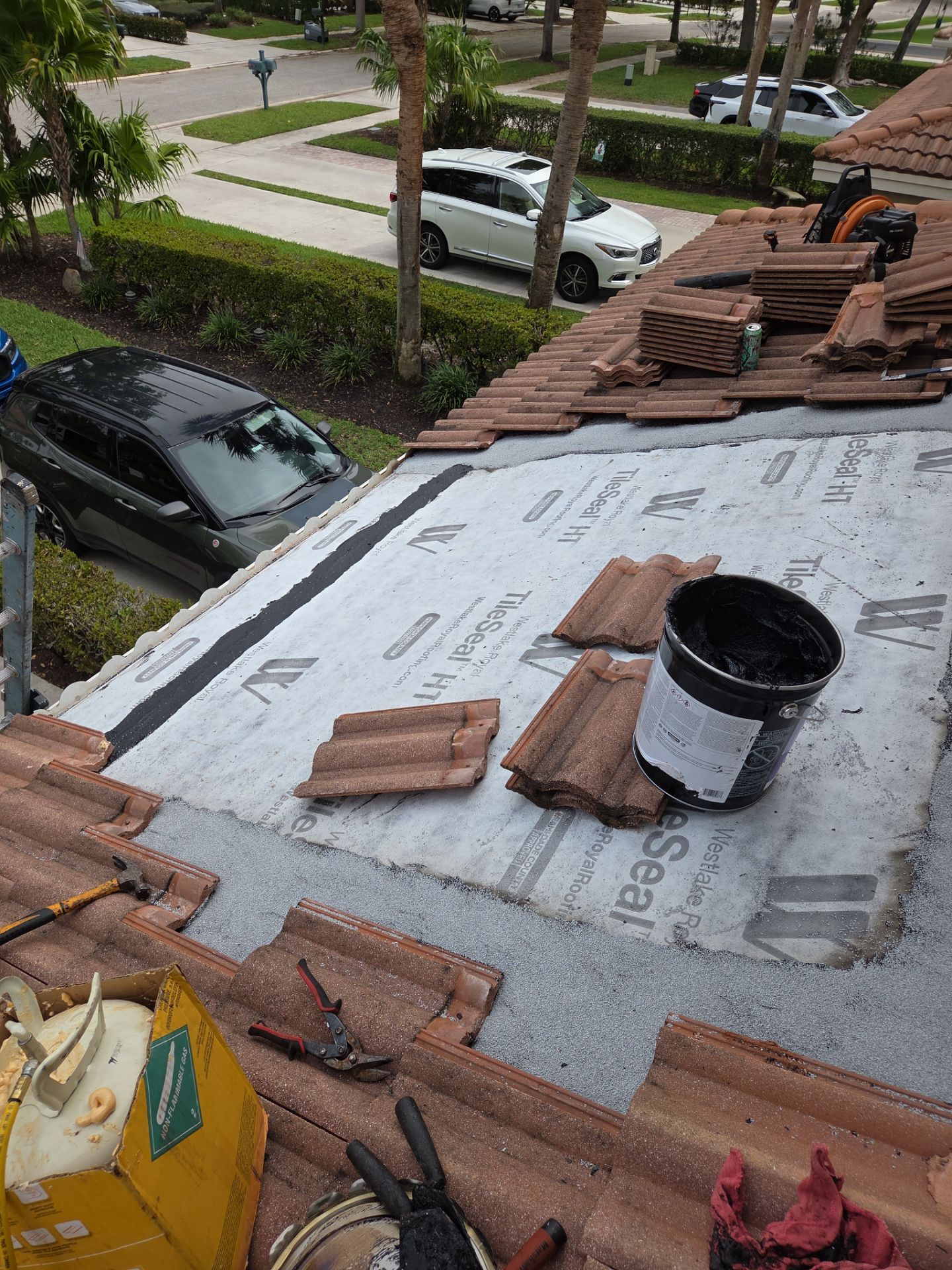 Clay Tile Roof Repair and Decking Replacement in Boynton Beach by Aastro Roofing