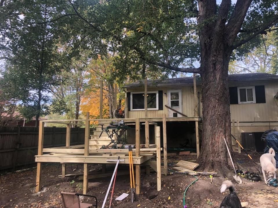 wood deck using treated lumber by Kraz Construction