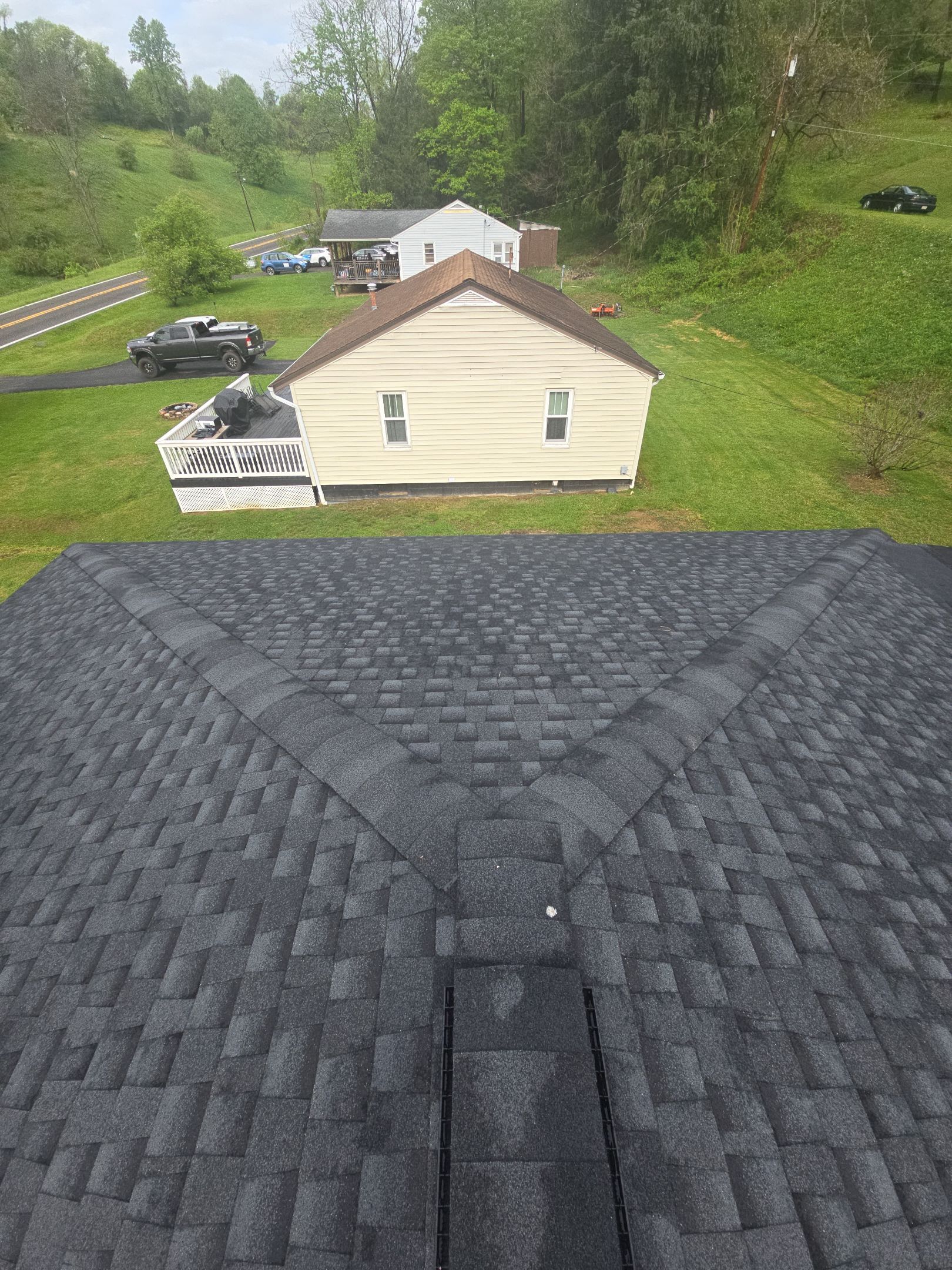 Residential Roofing Installation using GAF Timberline HDZ Charcoal by Rainstoppers Roofing
