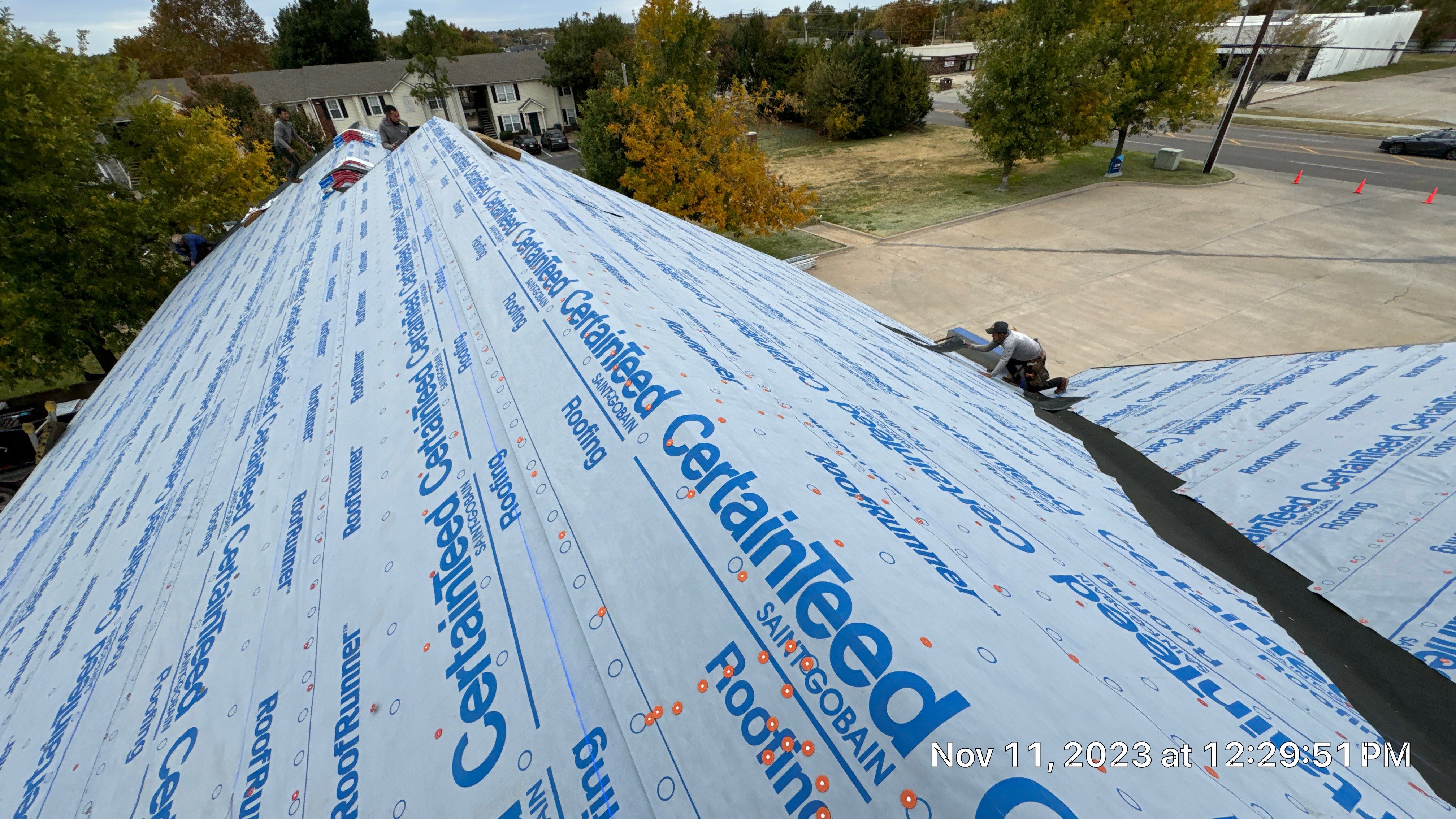 Commercial Roofing Installation using Certainteed Belmont IR by Castillo Roofing