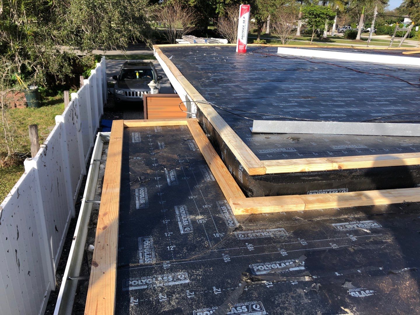 Residential Re-Roof using Polyglass Self-Adhered Flat Deck by First Due Roofing
