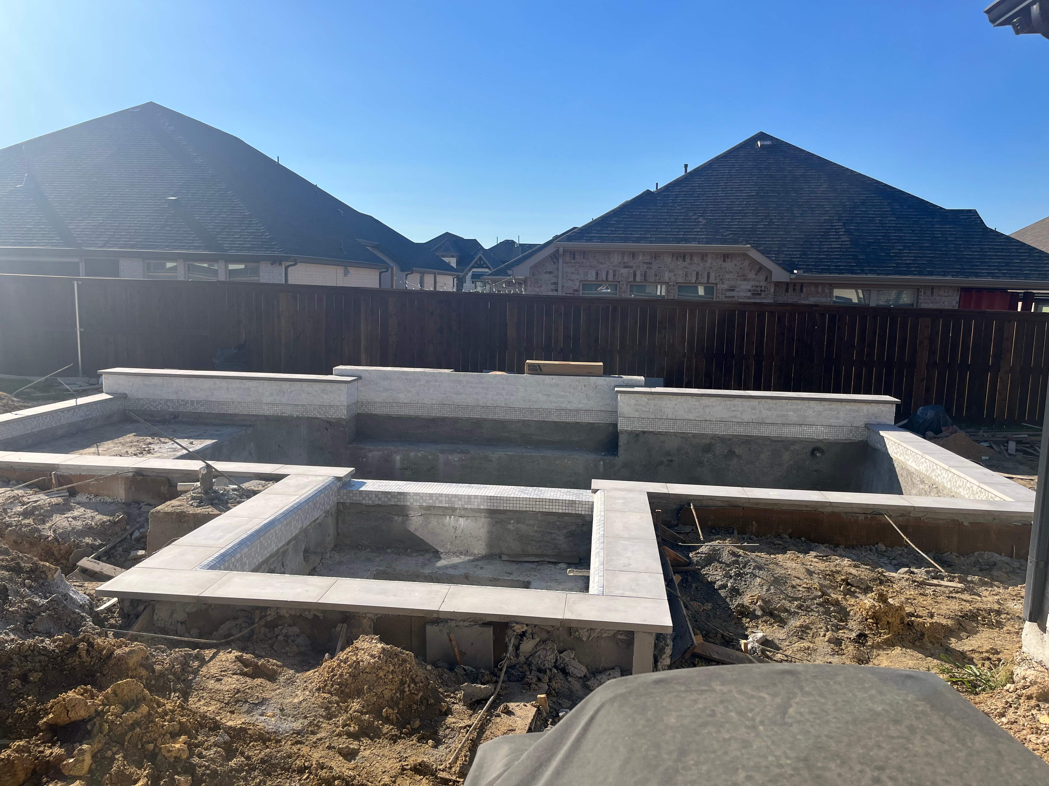 Geometric Pool with Tanning Ledge and Cabana by Pinnacle Pools and Spas - DFW