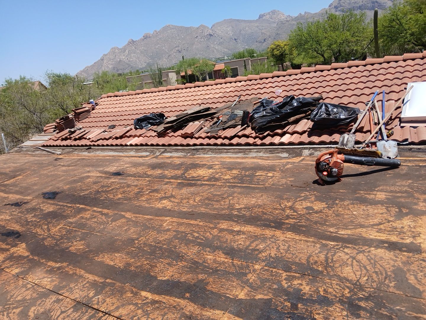 Residential Tile Roof Restoration and Low Slope Membrane Replacement in Tucson by West Coast Roofing AZ