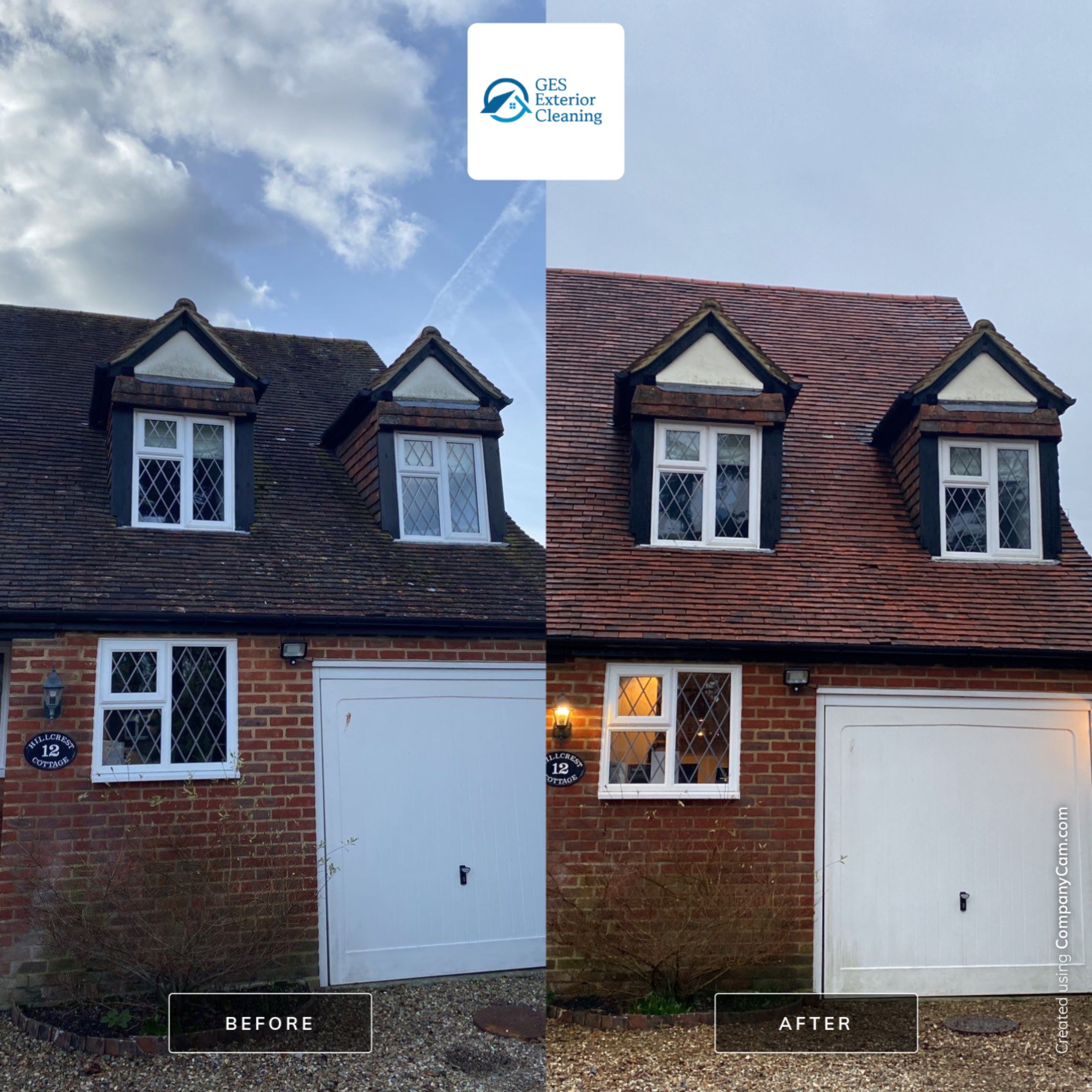 Roof Clean using Mosmatic FSC and Biocide by Ges Exterior Cleaning ltd
