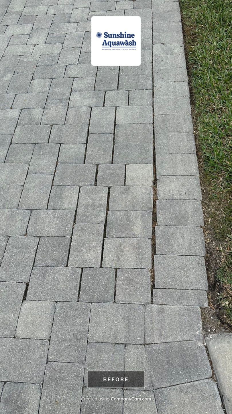 2-Story House Wash & Paver Driveway Cleaning in Trevesta Community, Palmetto, FL | Sunshine AquaWash by Sunshine AquaWash