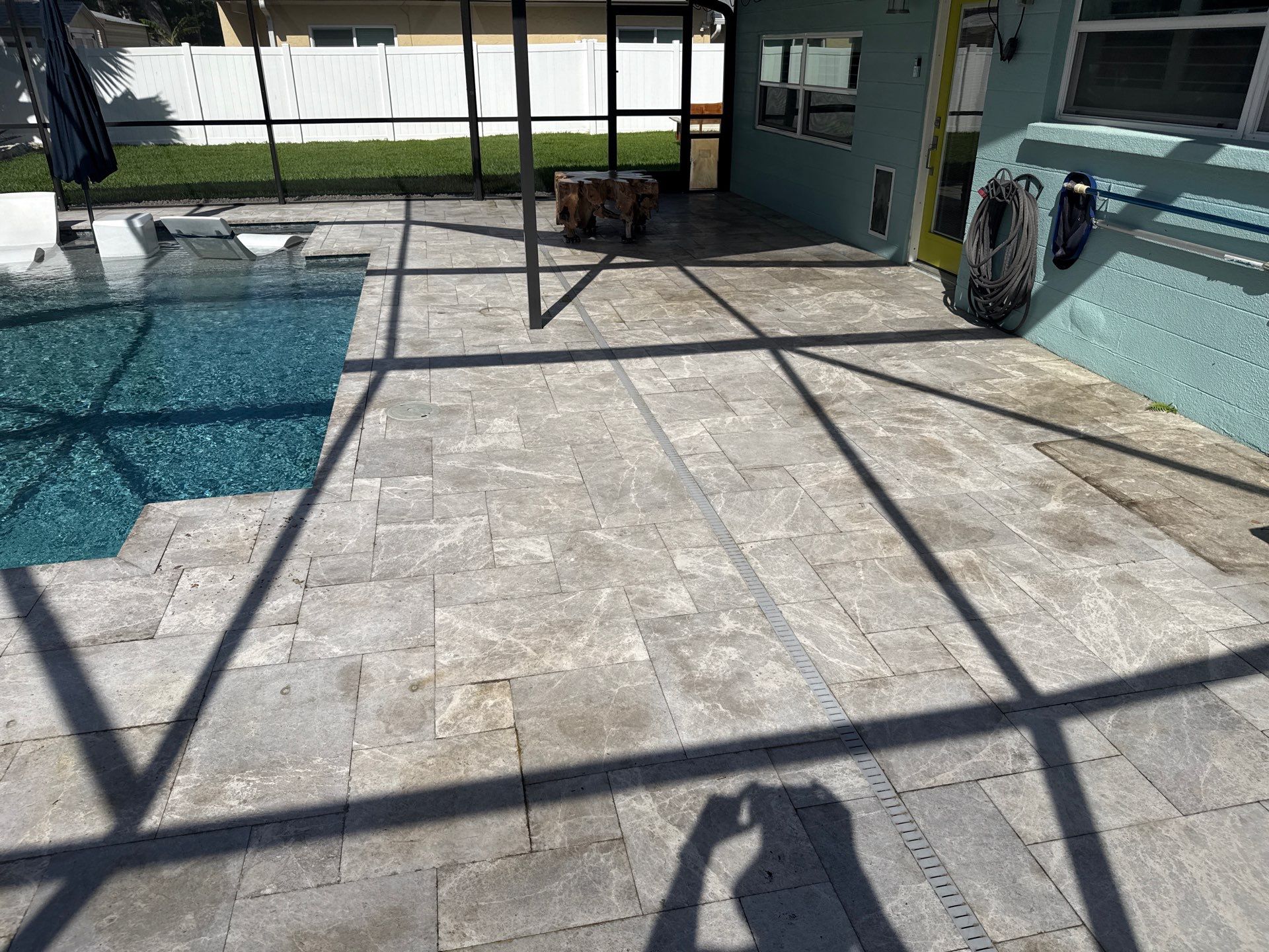 Travertine Pool Deck, Lanai & Screen Enclosure Cleaning Near Manatee River | Bradenton, FL by Sunshine AquaWash