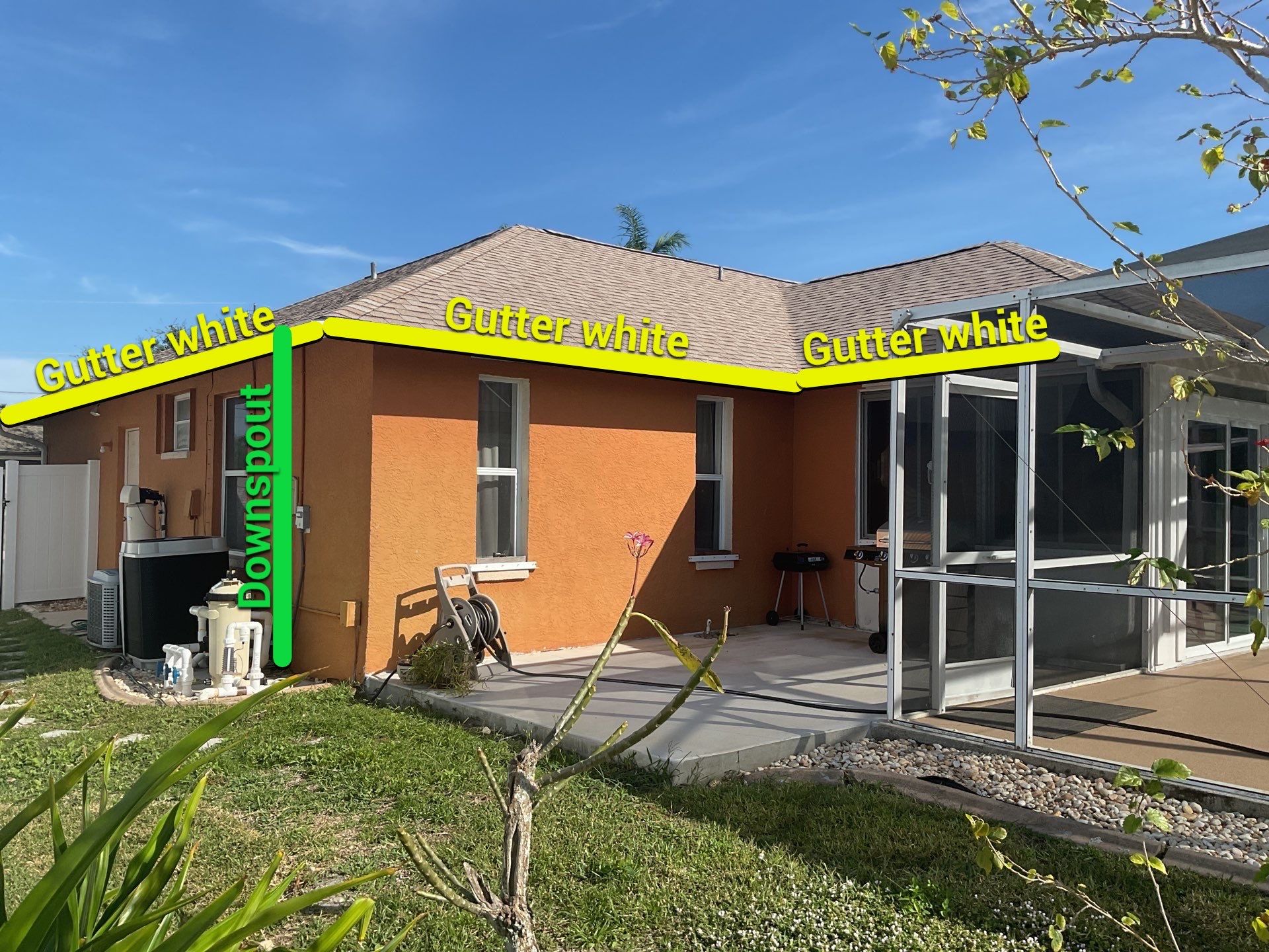 White 6-Inch Seamless Gutters in Cape Coral FL by Gutter Professors