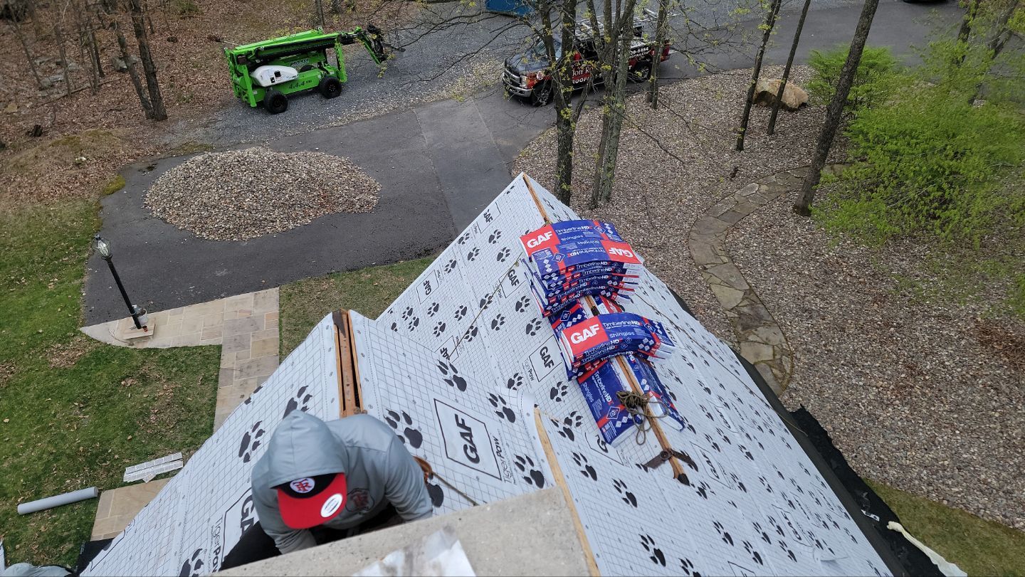 Roofing Installation using Gaf Hdz Architectural Shingle -Barkwood by Teflon Roofing