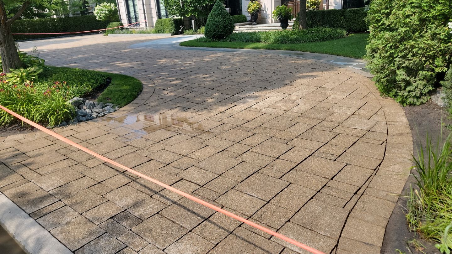 Brick paver clean, sand and seal.  using Surebond SB-1300 by Northern Power Washing LLC.