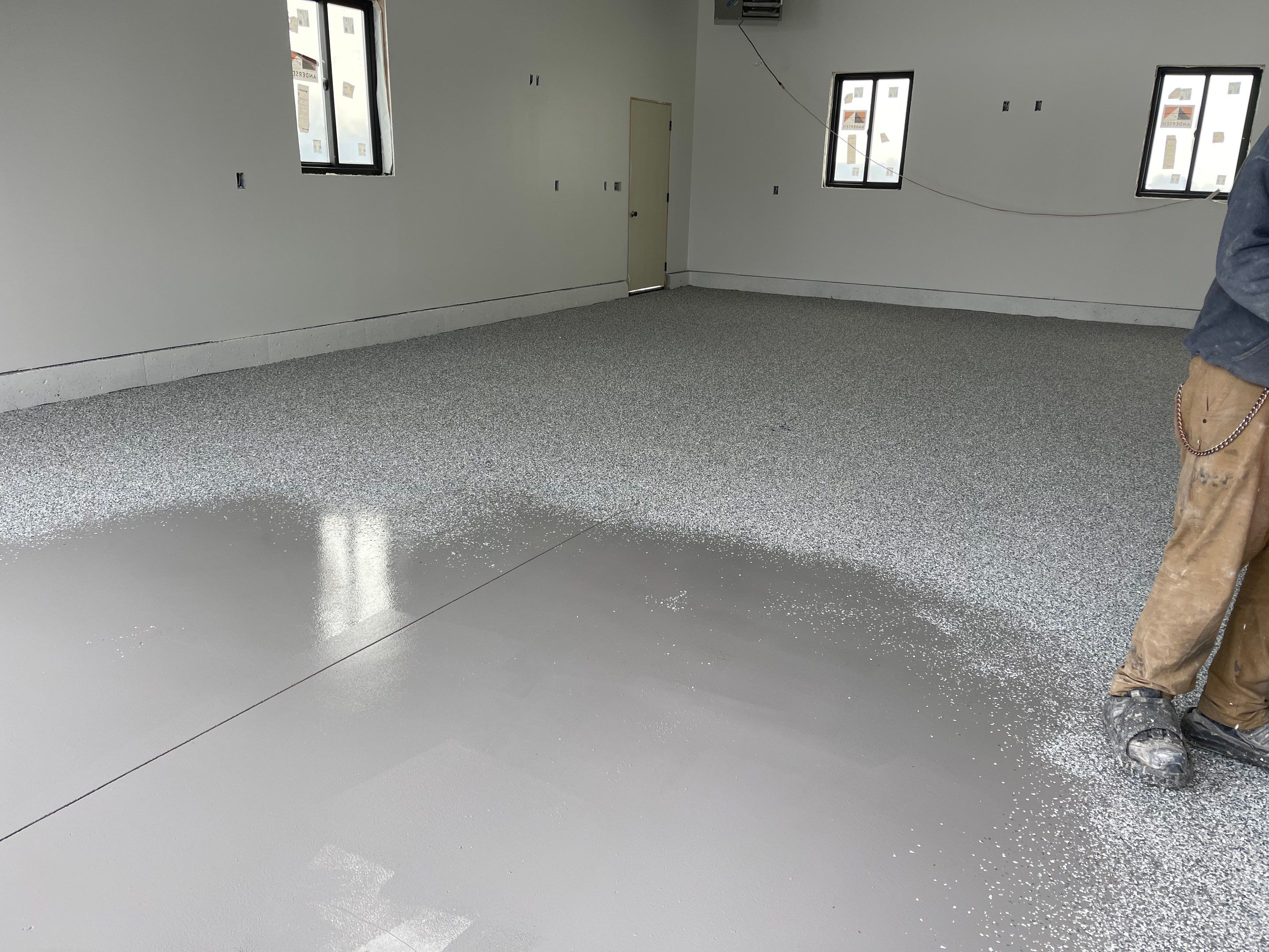 Garage using Slate Stone by Select Painting, Coatings & Garage Cabinets