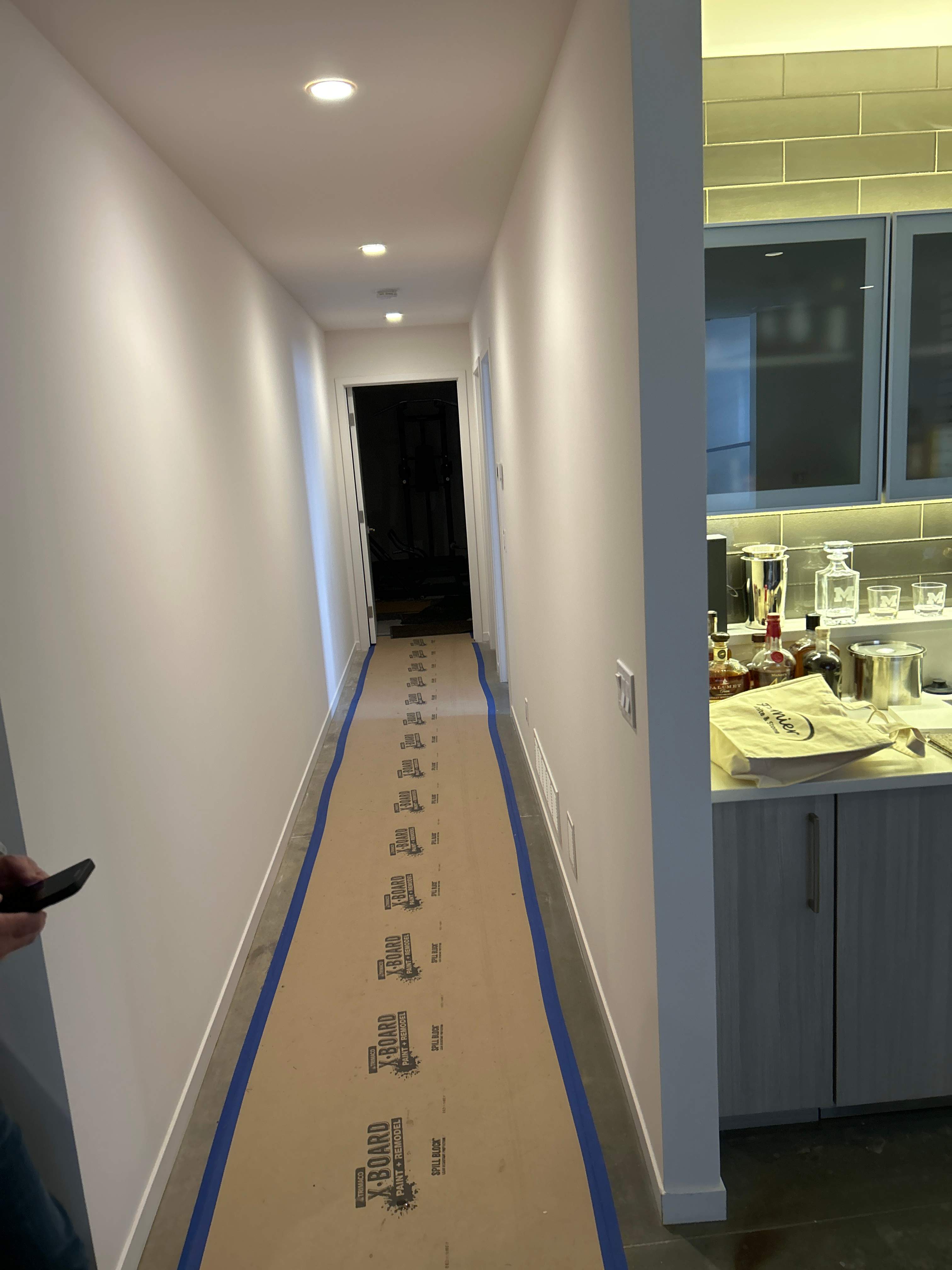 Basement Remodel using Engineered White Oak by RTBaldwin Hardwood Floors