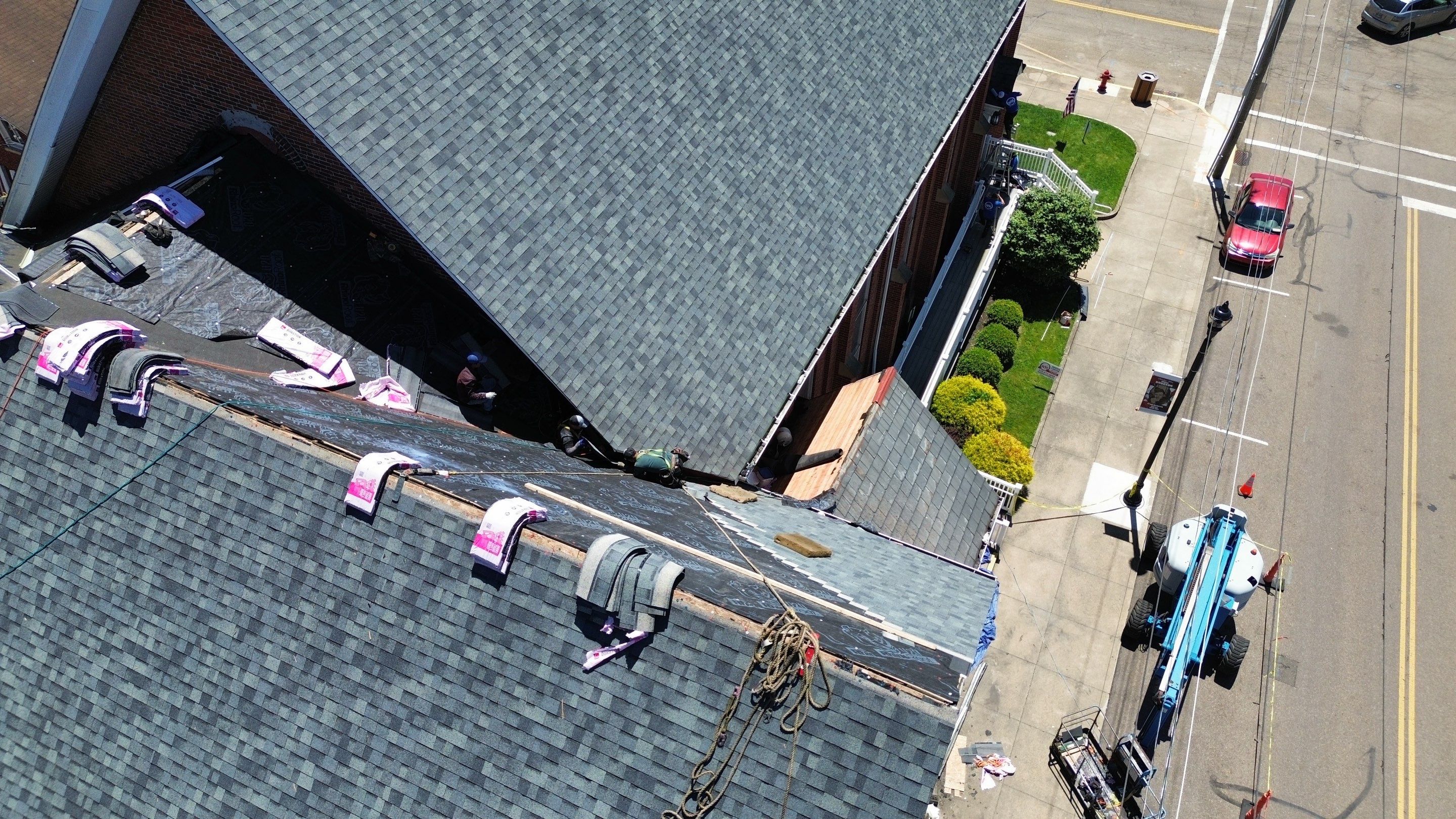 Commercial Roofing Installation using Duration Series Shingles - Estate Gray by RoofX 