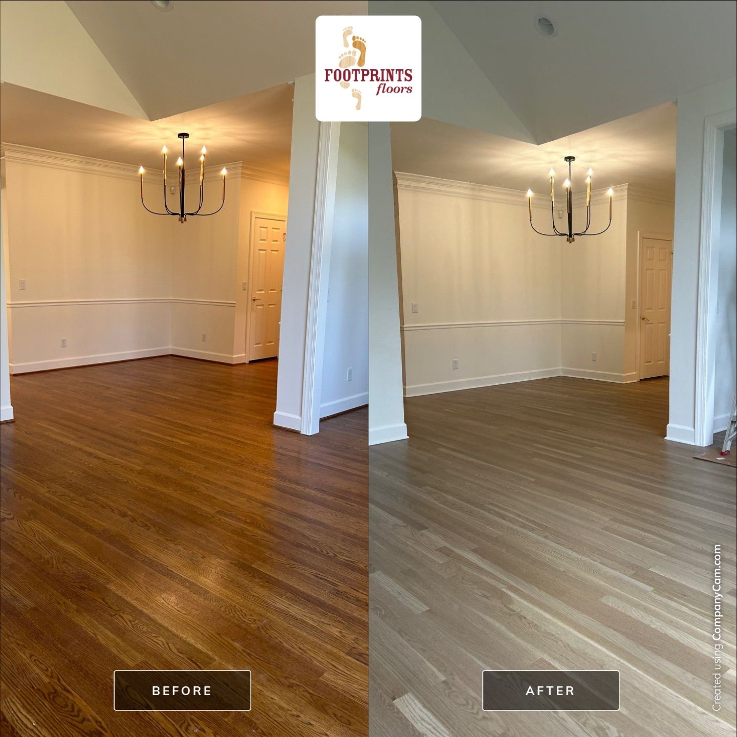 Harwood installation and refinish throughout by Footprints Floors of Nashville