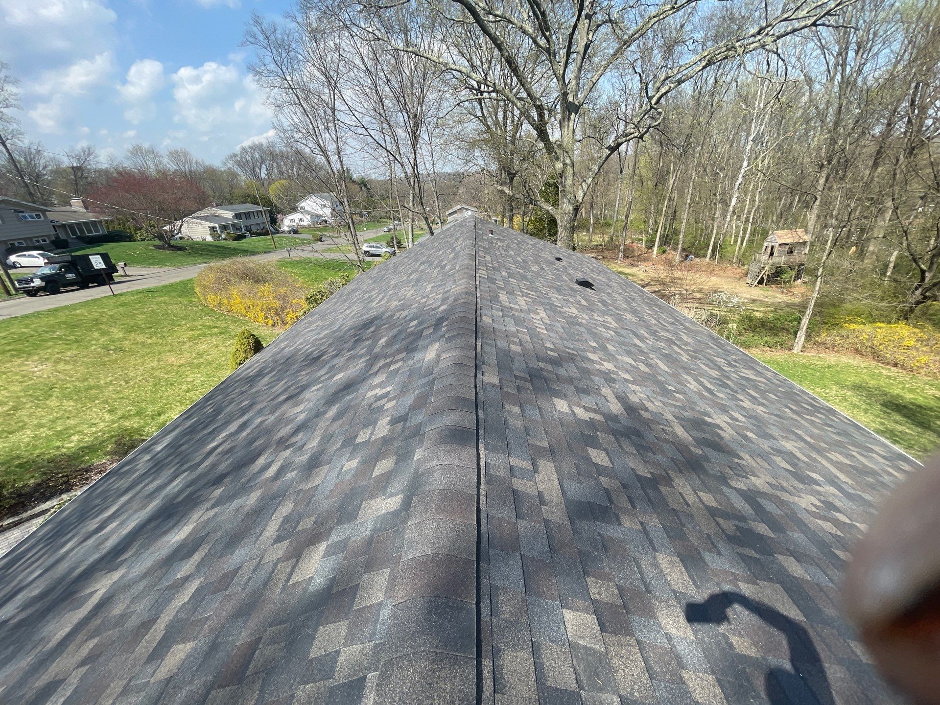 Asphalt Shingle Roof Replacement and Copper Chimney Flashing in Trumbull by A Plus Exterior