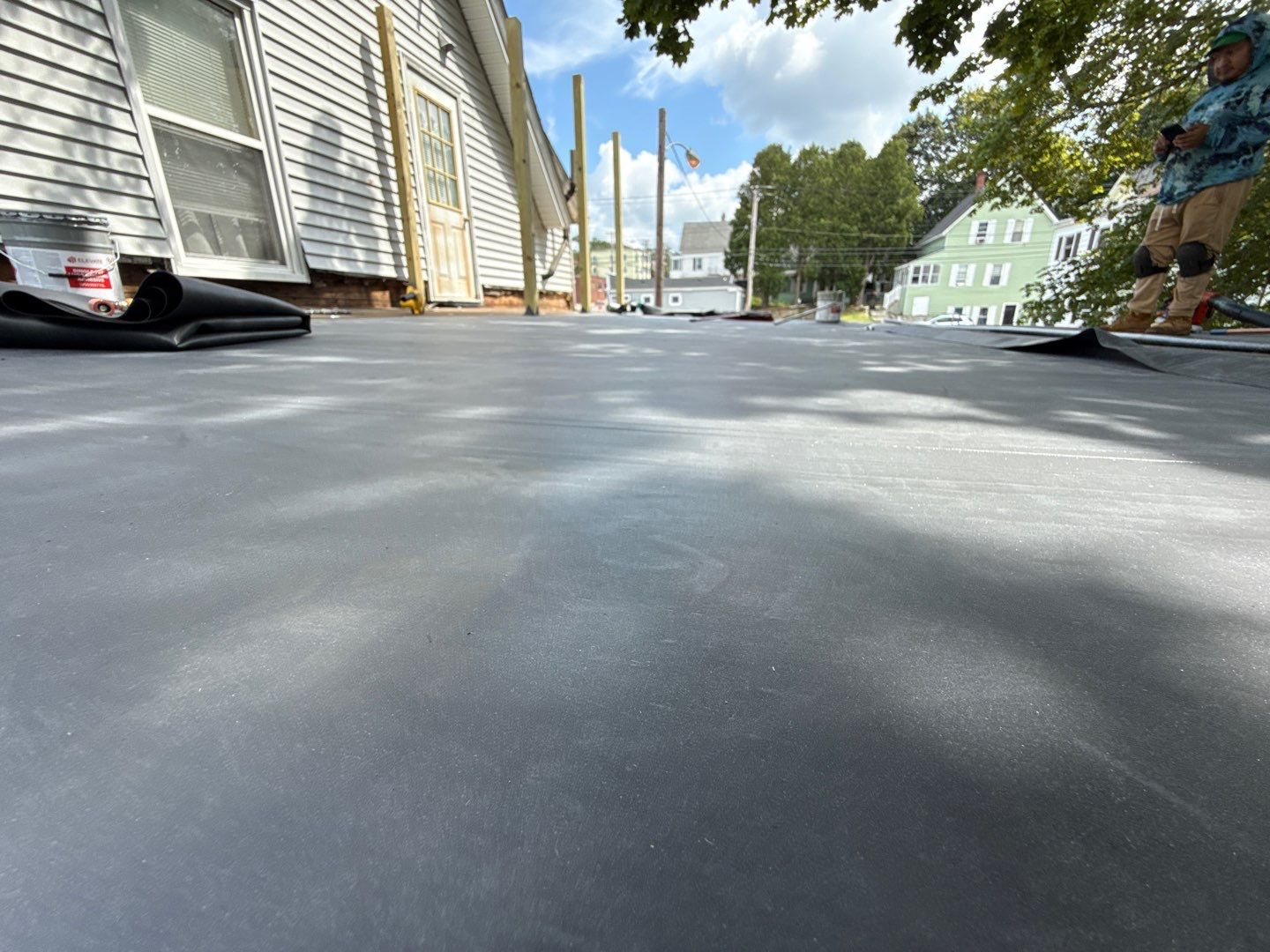 EPDM Flat Roof Installation with ISO Board on Existing Structure by Sensible Home Solutions