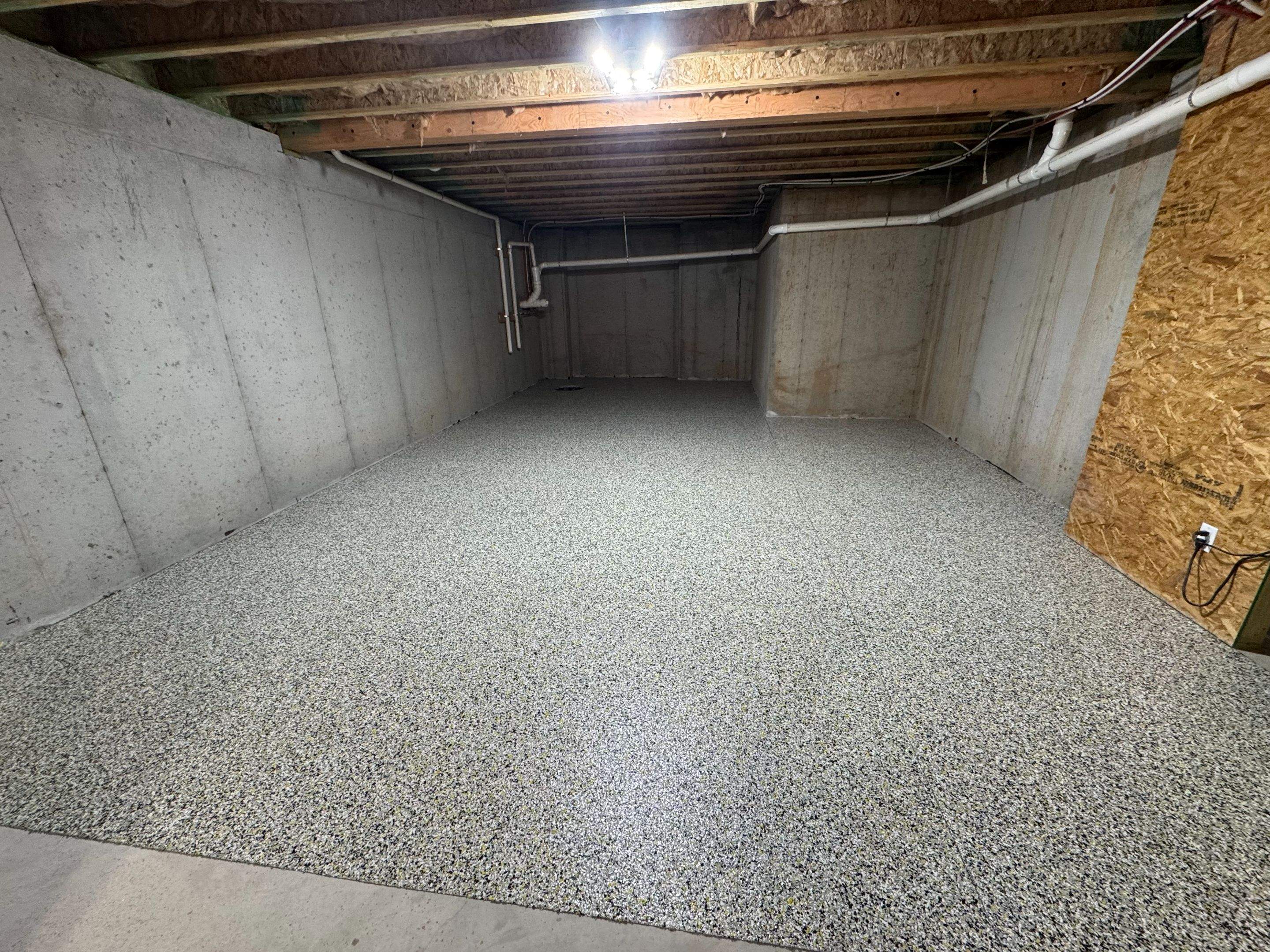 Custom Patio Overlay patios, Custom Flake Garage and Basement by Endure Concrete Coatings