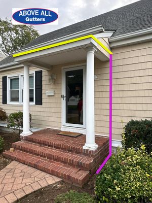 Gutter Installation using 5"white K style seamless gutters and 2x3 white leaders