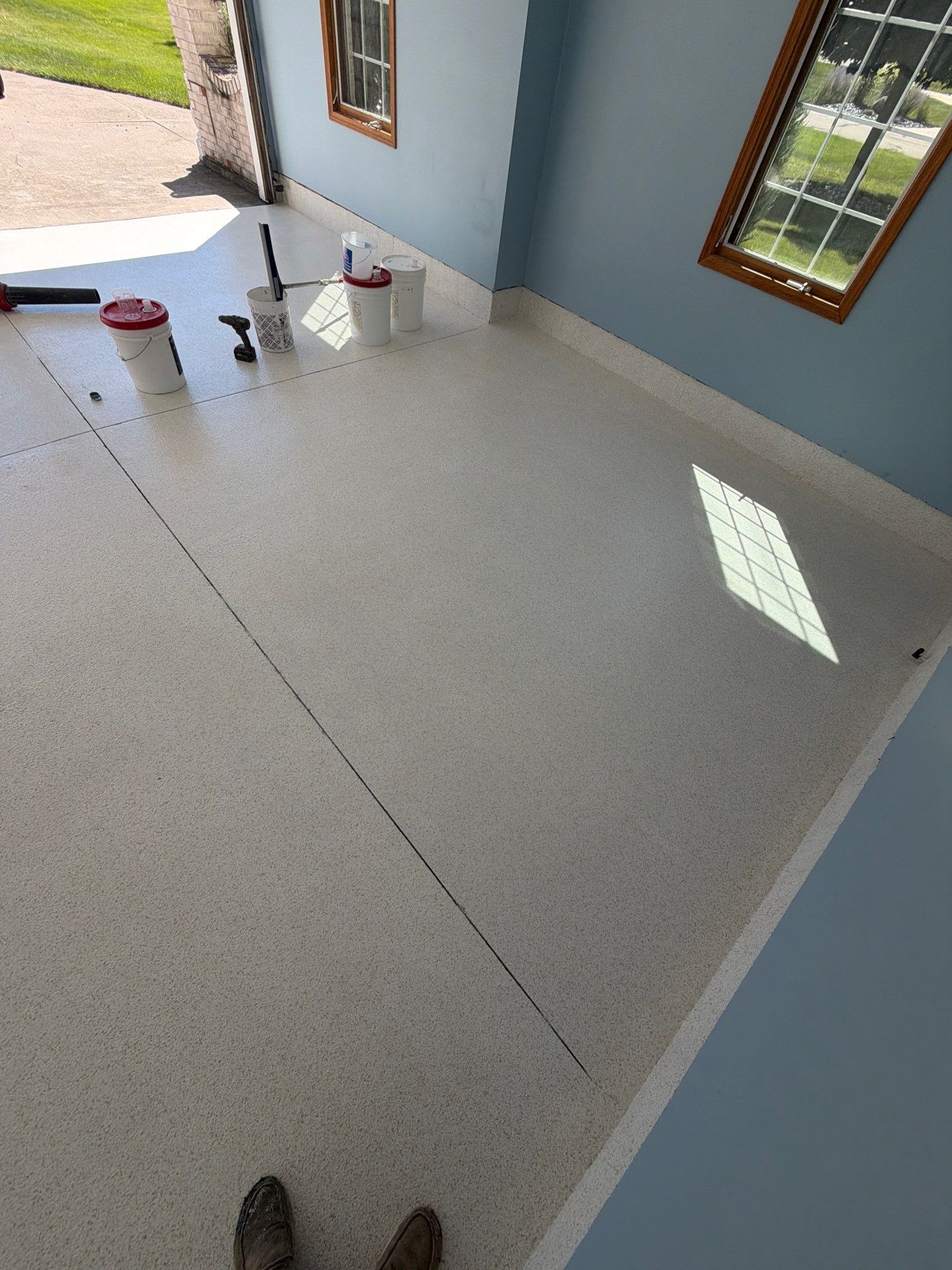 Custom Epoxy Flake Garage Floor Installation in Norton Shores by Gordon Painting