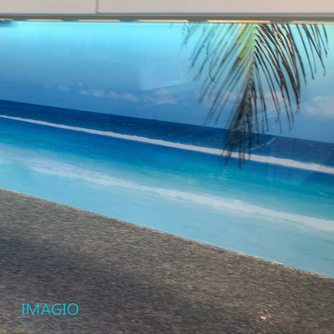 Kitchen Remodel using Maui Beach IMAGIO Solid Glass Backsplash by IMAGIO