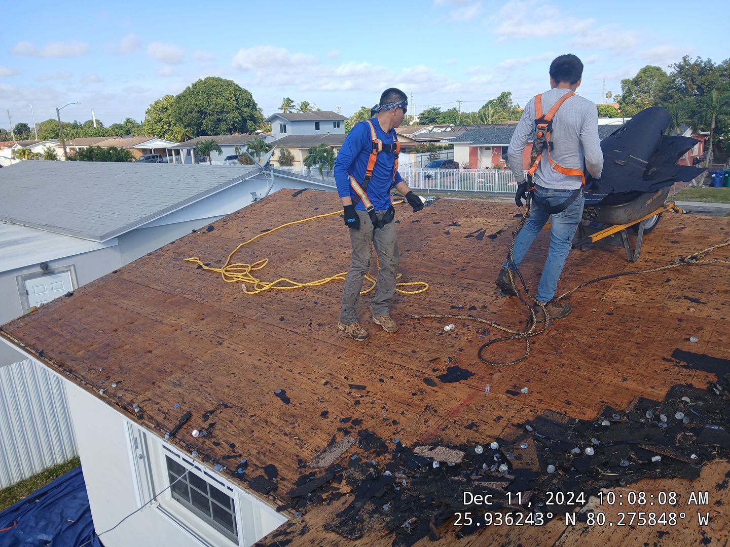 RESIDENTAL METAL REROOF 24 GUAGE DOVE GRAY 1-1/2" MECHANICAL SEAM METAL POLYGLASS POLYSTICK XFR by Earl W. Johnston Roofing 