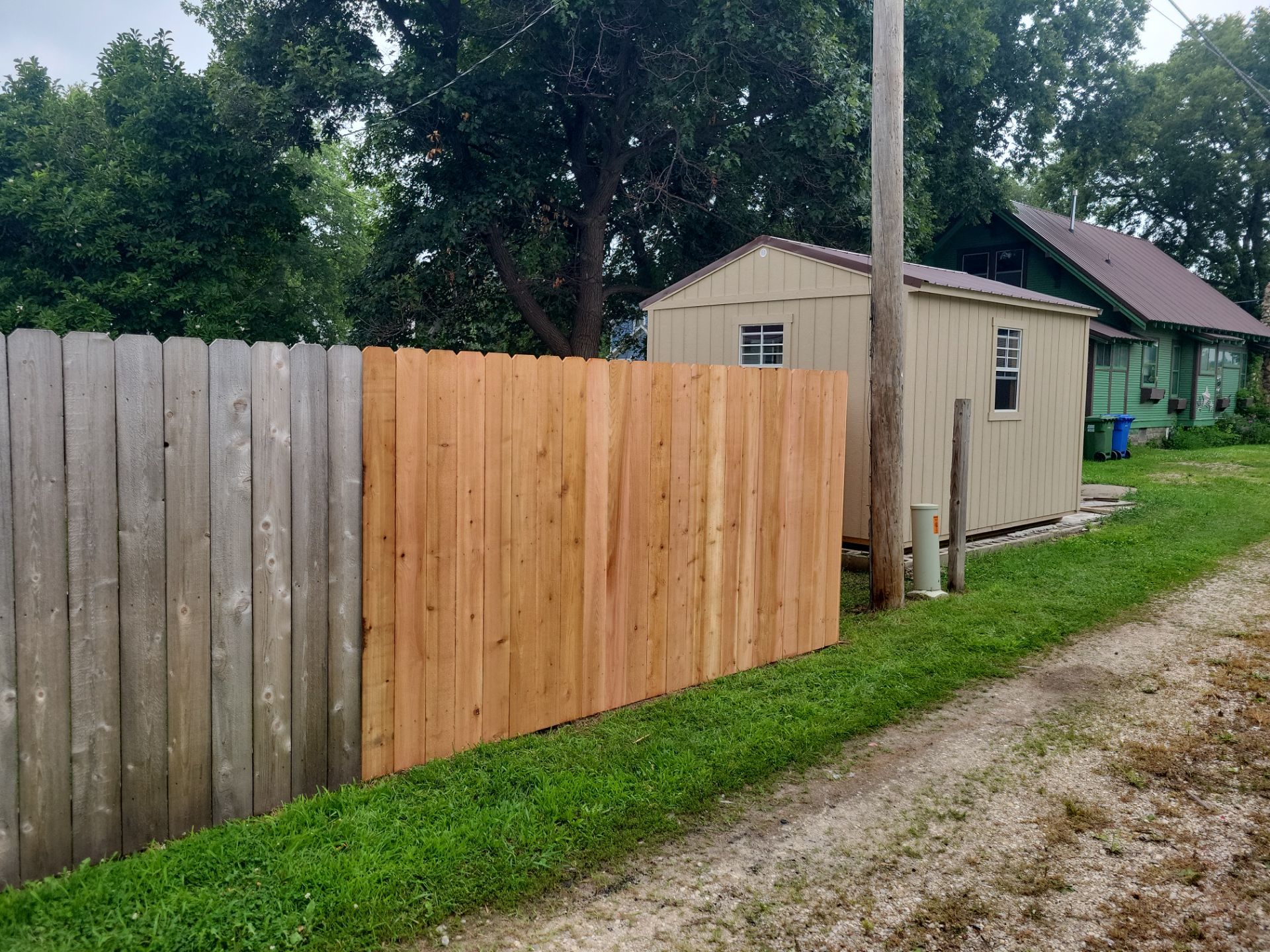 Natural Cedar Wood Privacy Fence and Gate Installation in Clarksville by Perfect Picket Fence and Stain
