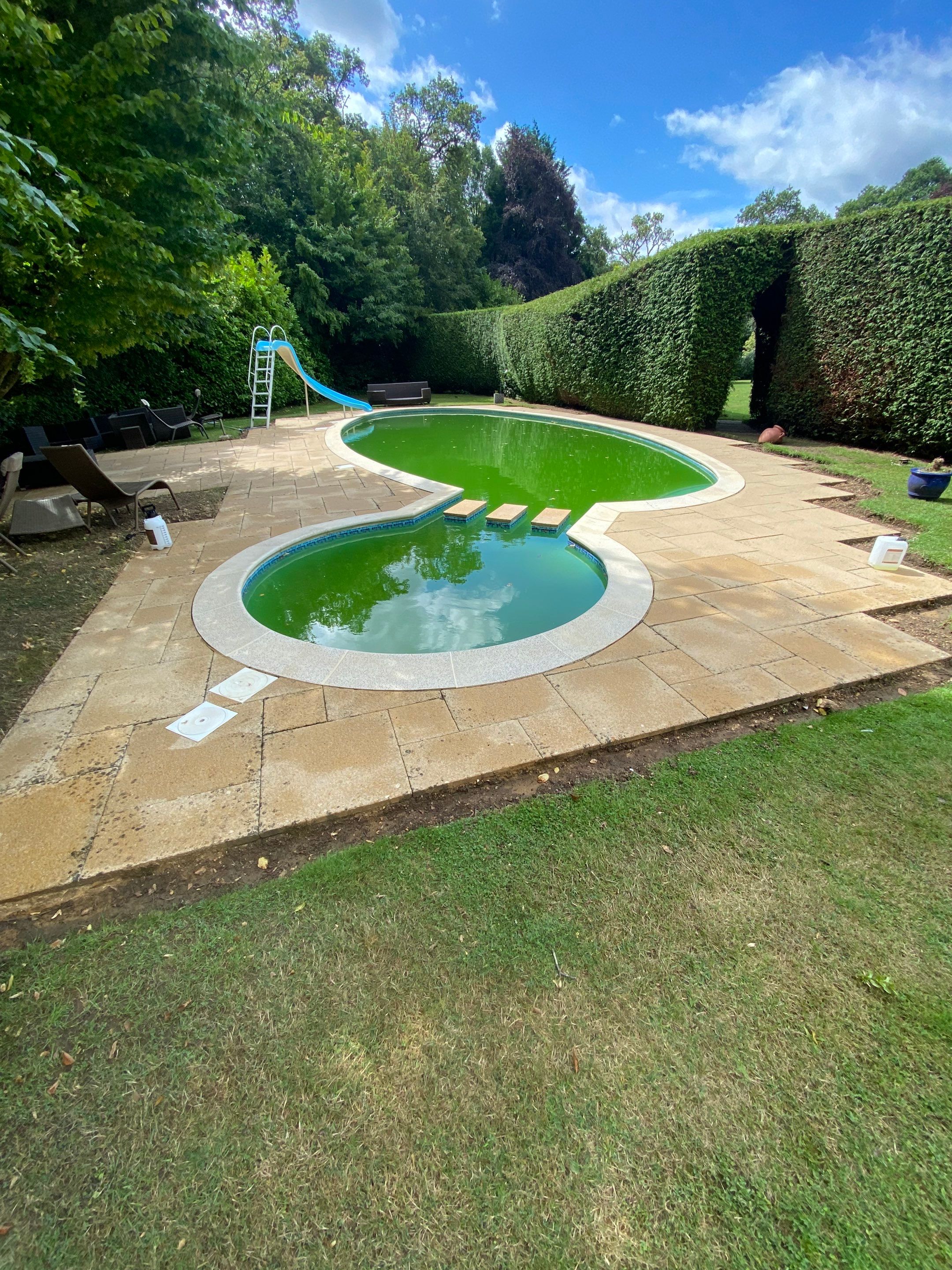 Exterior Clean - Roof - Pool  using Mosmatic FSC and Biocide by Ges Exterior Cleaning ltd