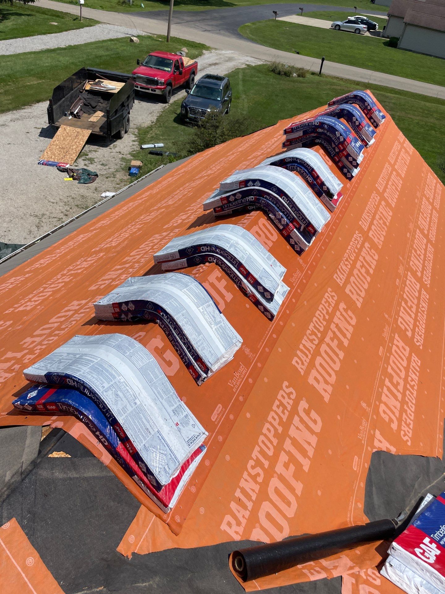 Residential Roofing Installation using GAF Timberline HDZ Charcoal by Rainstoppers Roofing