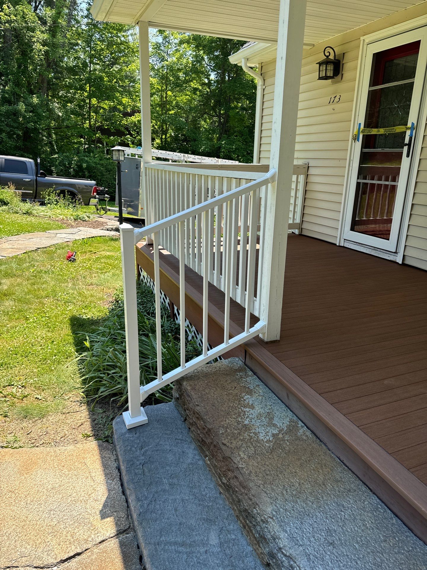 Front Porch Upgrades using TimberTech Advanced PVC Porch Collection by Chagnon Building & Remodeling LLC