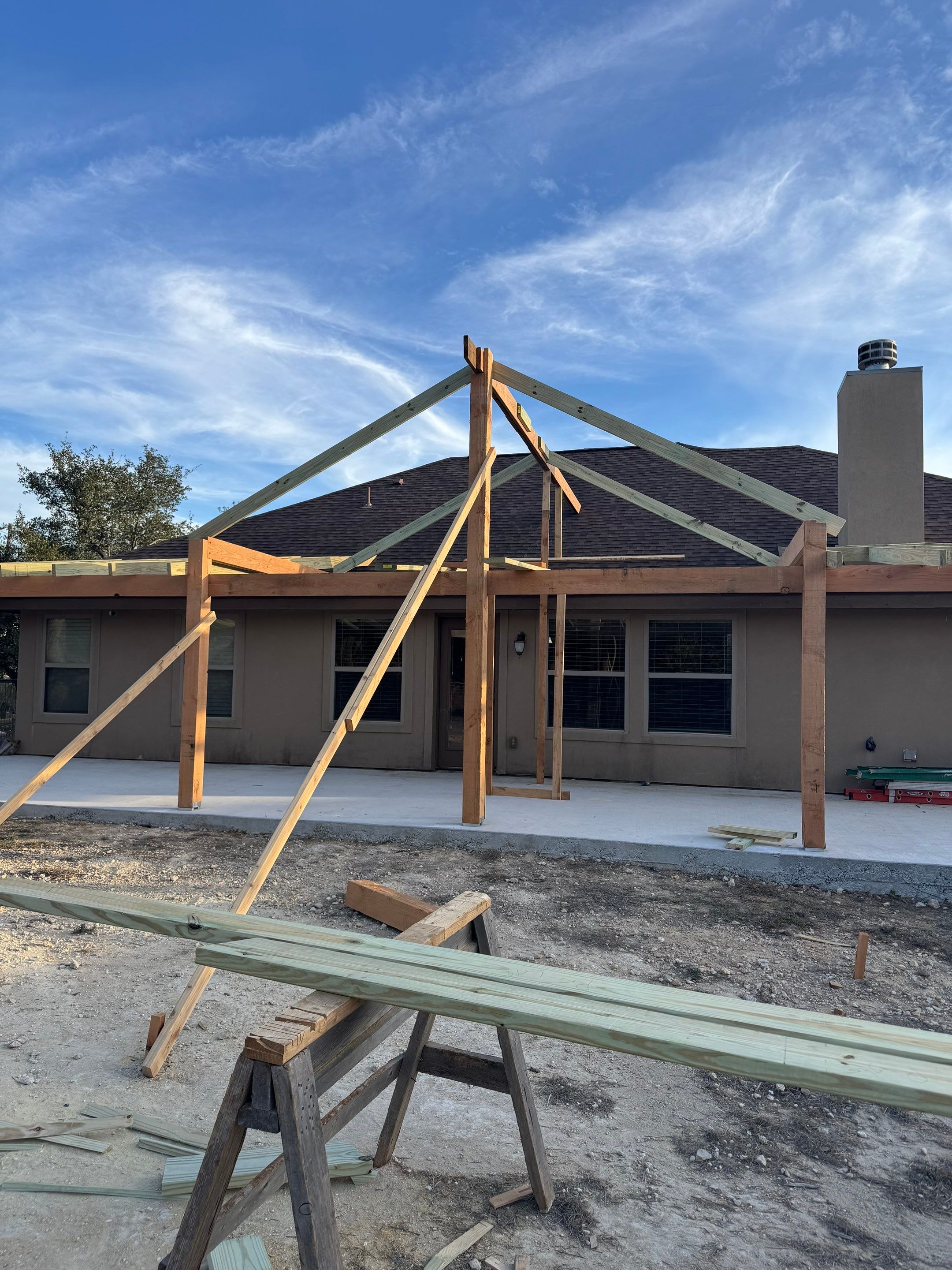 Reroof with Back Patio Addition using Owens Corning Duration Aged Copper by Lightning Exteriors