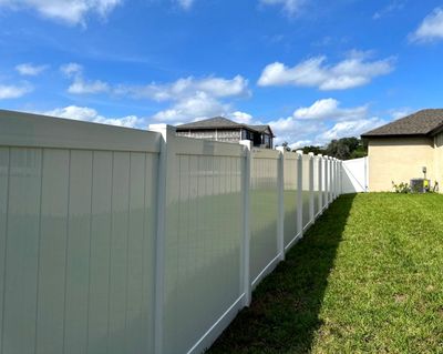 Vinyl Fence Installation using 6Ft White Vinyl Privacy Fence