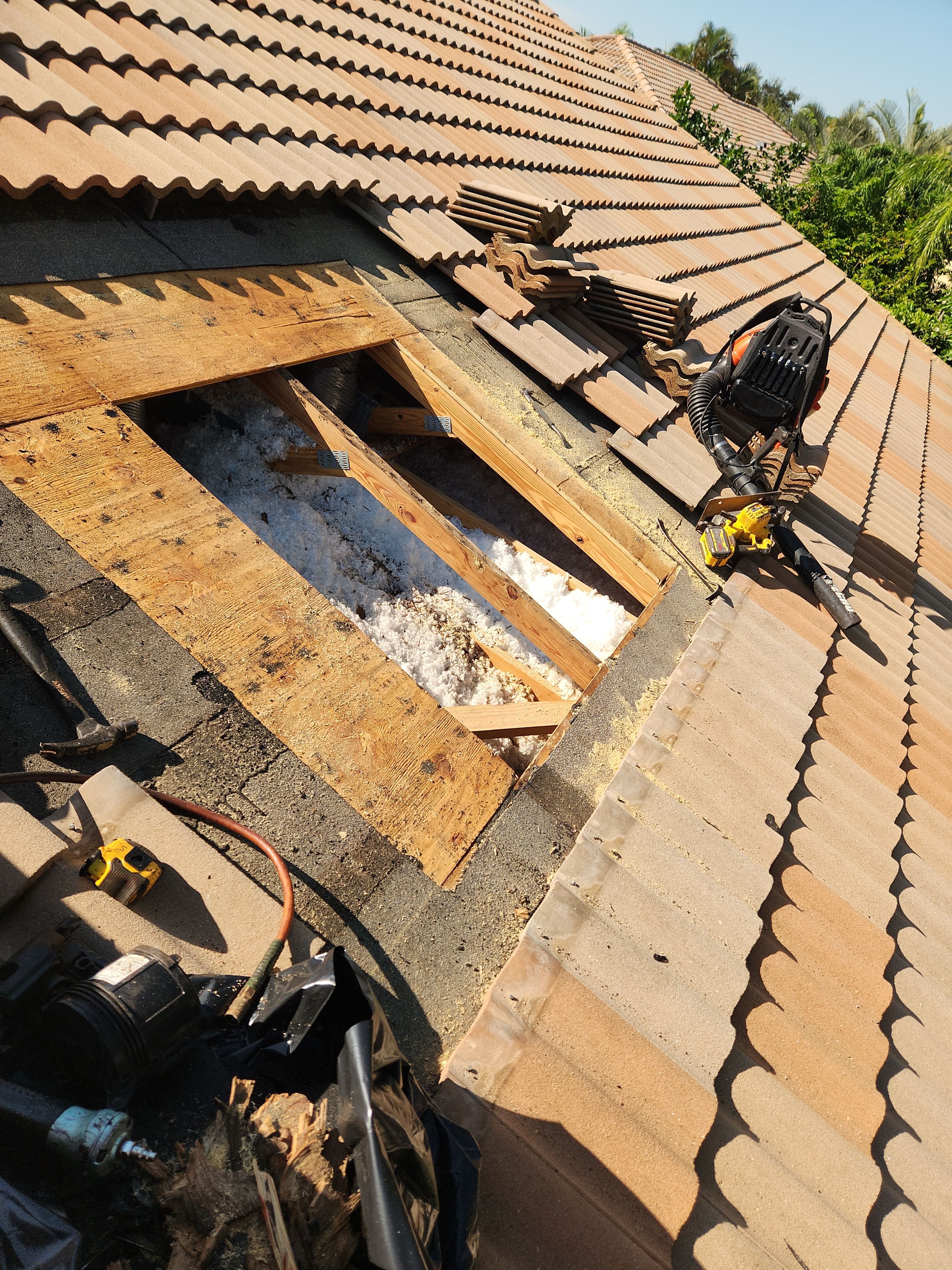 Concrete Tile Roof Repair for Water Intrusion in West Palm Beach by Aastro Roofing