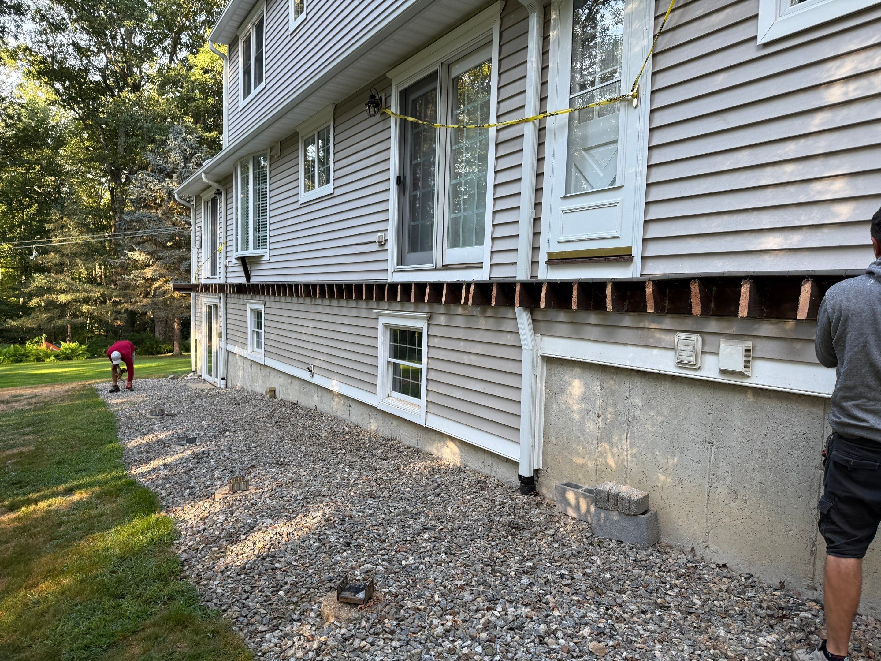 Replacement of front and back decks using Trex Lineage Island mist and Trex Lineage Rainier by DiGiorgi Roofing and Siding Inc