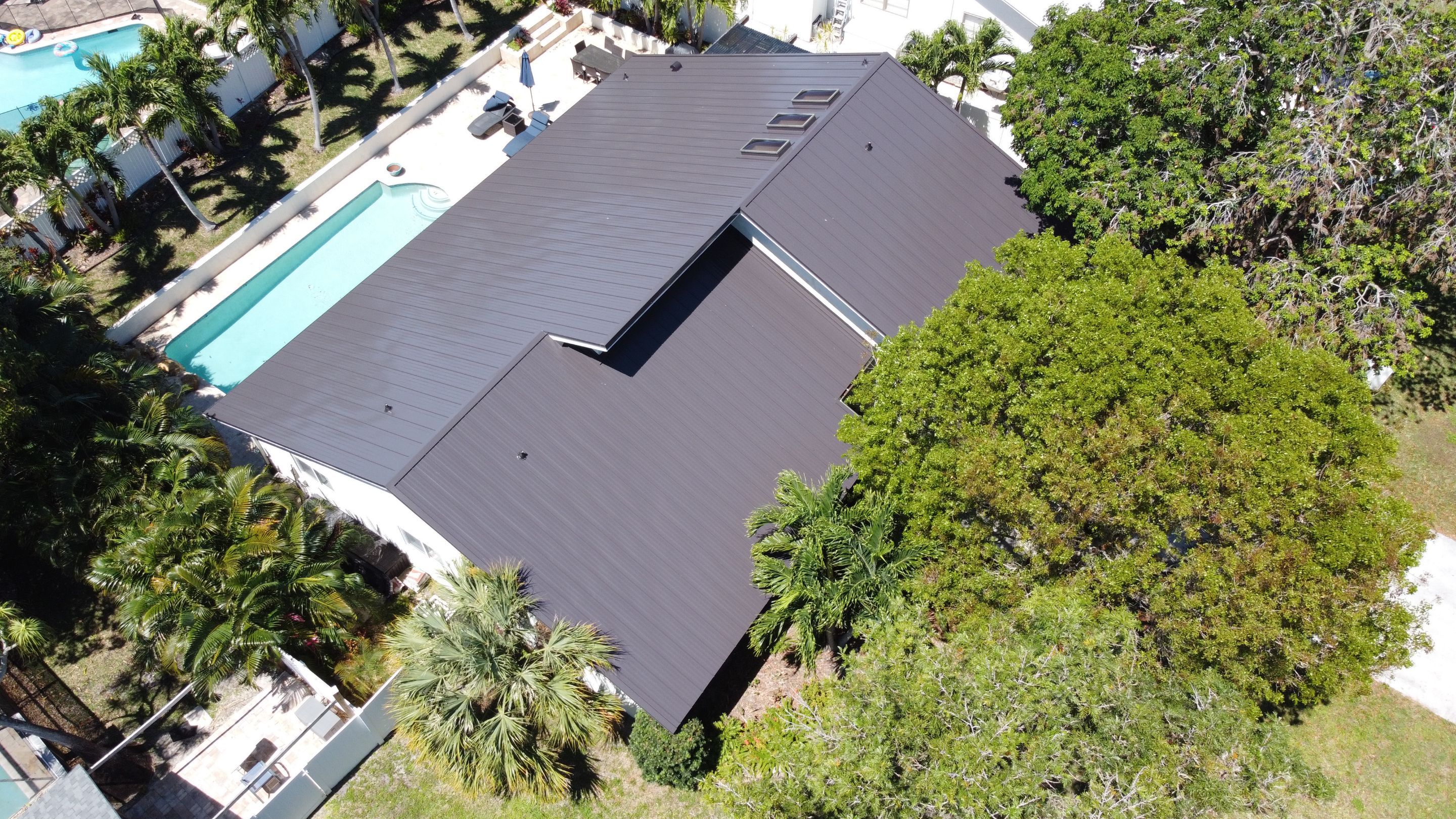 Residential Roofing Installation using 1" Nail strip metal roof by BLUES BROTHERS ROOFING