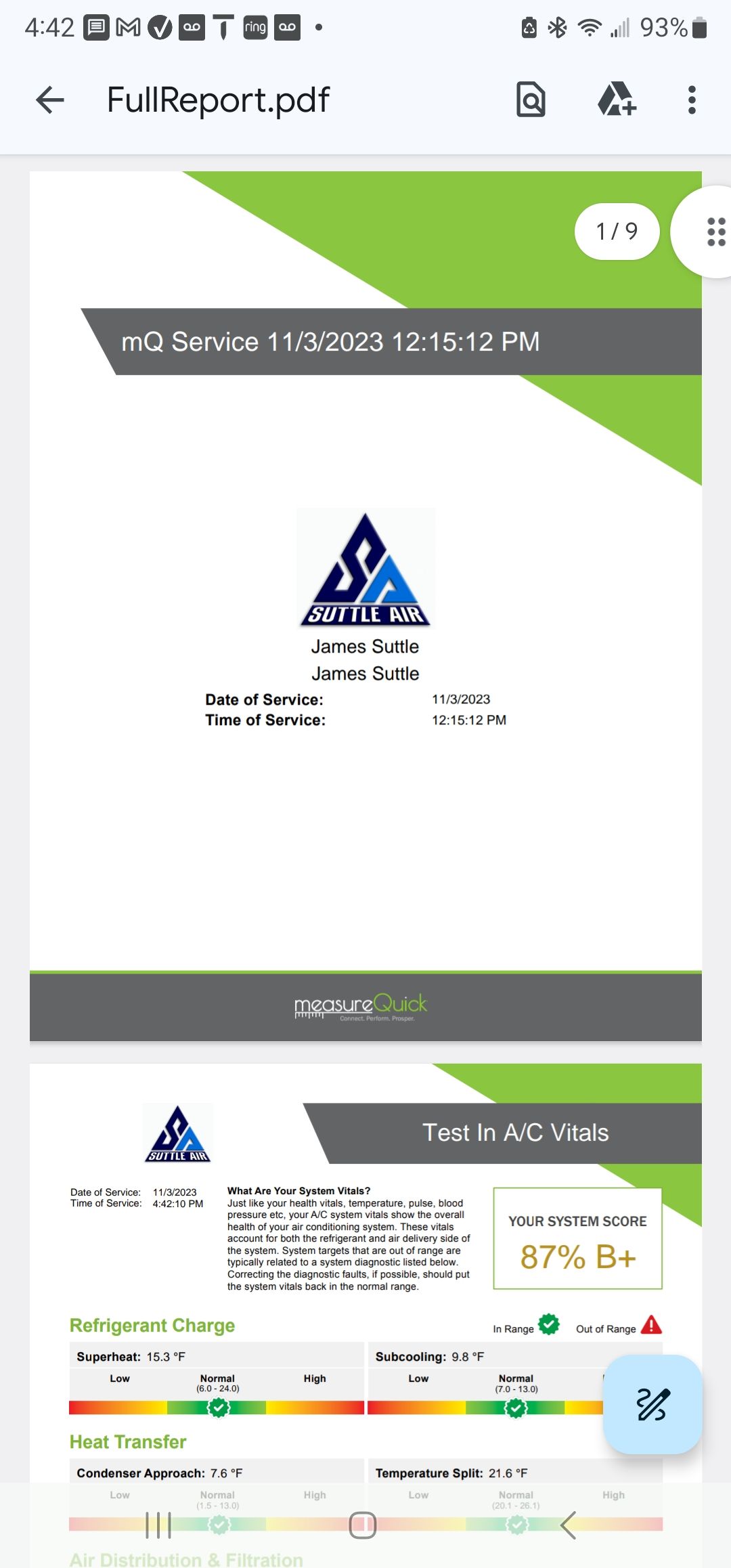 Home Buyers Report :  by Suttle Air