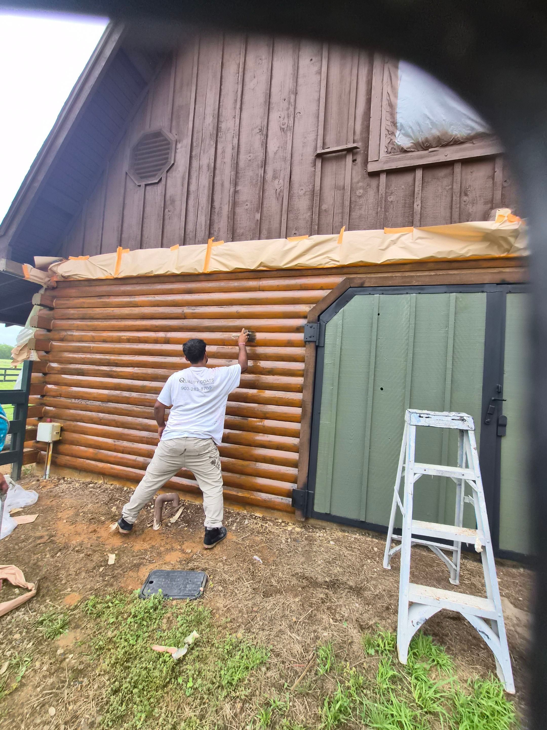 A Complete Exterior Refresh for a Custom Log Home & Property in Alba, Texas by Quality Coats Painting