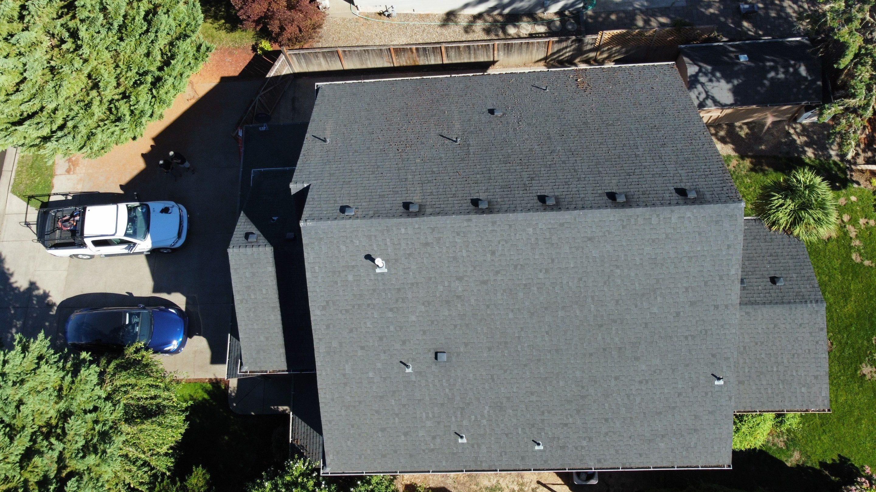 Residential Roofing Installation using Malarkey Vista AR Shingles (Color: Storm Grey) by Orezona Building & Roofing Company, Inc.