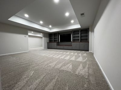 Finished Basement with Custom Built-ins and Full Bathroom in Acworth