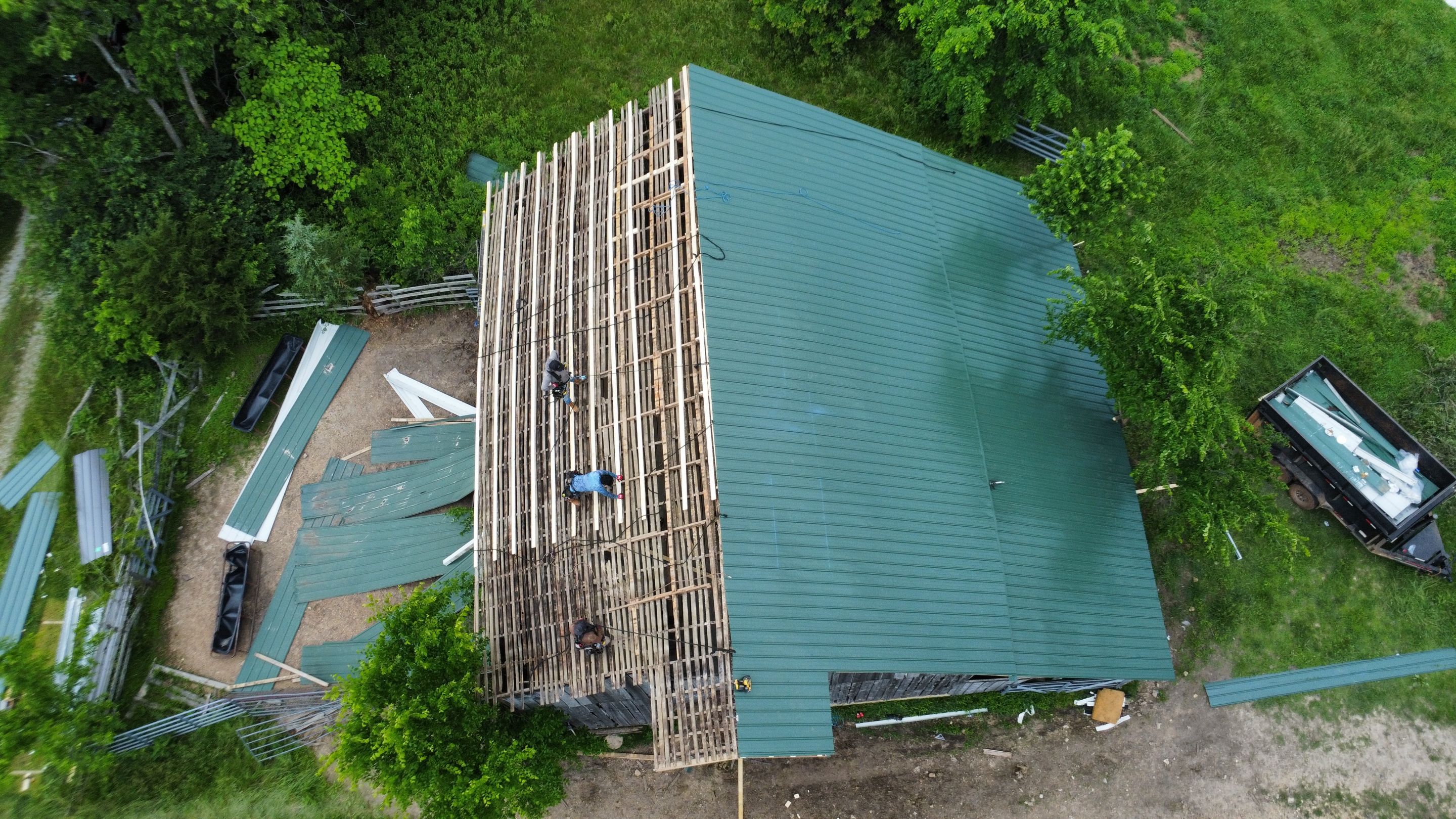 29 Gauge G-Rib Metal Roof Install - Color Evergreen  by Titan Commercial & Residential Roofing 