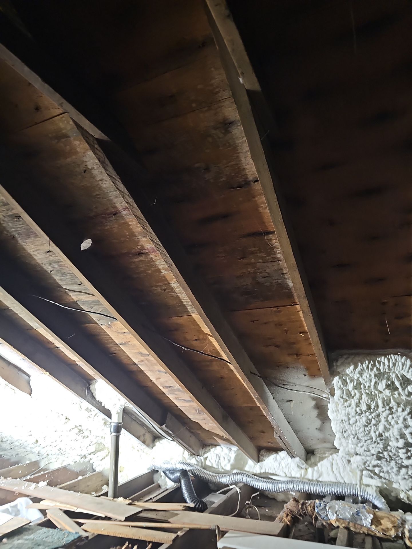 Attic Insulation using open cell spray foam by NYS Foam & Energy