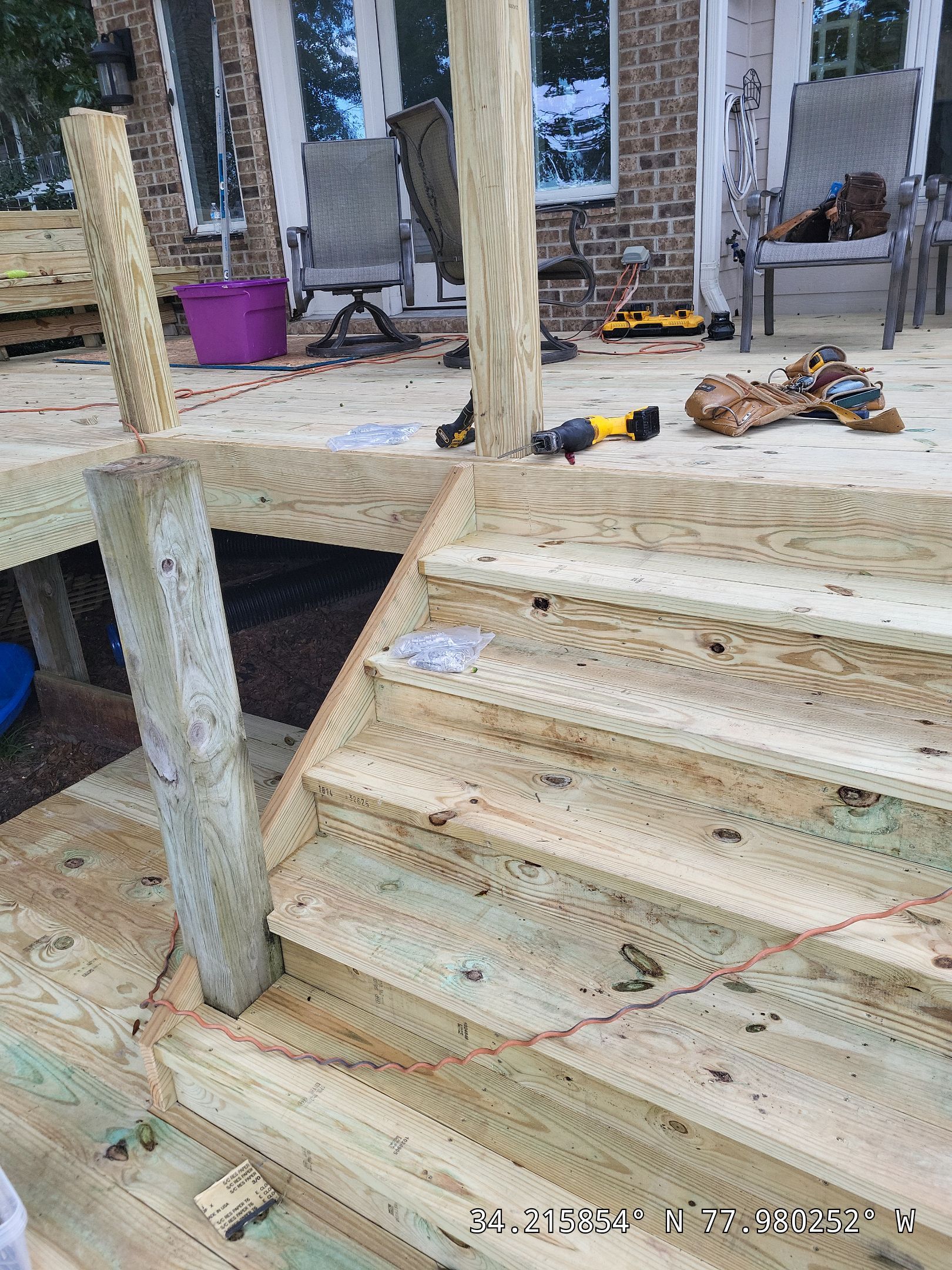 Custom Back Deck Build in Leland, NC by RGR Construction and Roofing, LLC