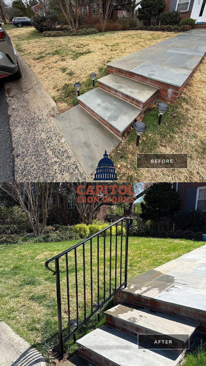 Traditional Iron Porch and Walkway Railings– Bethesda, MD by Capitol Iron Works