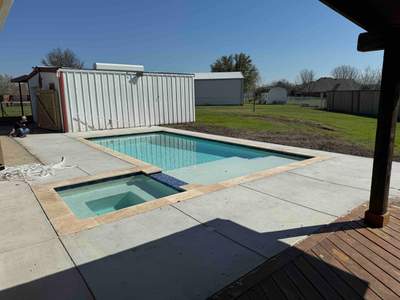 Geometric Pool with Raised Spa and Spillway