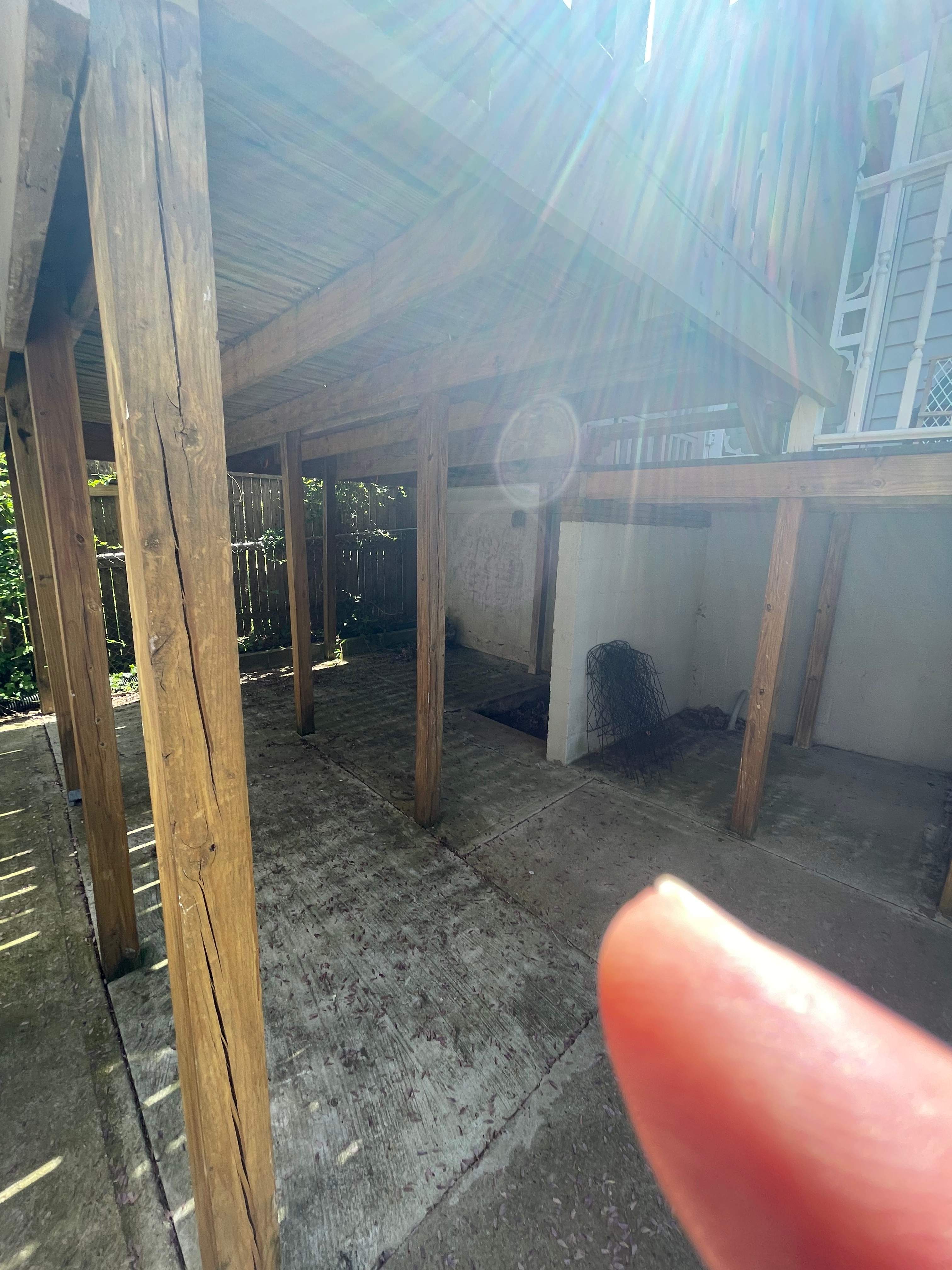 Deck resurfacing, railing replacement and concrete resurfacing by Fairfax Contractors, LLC