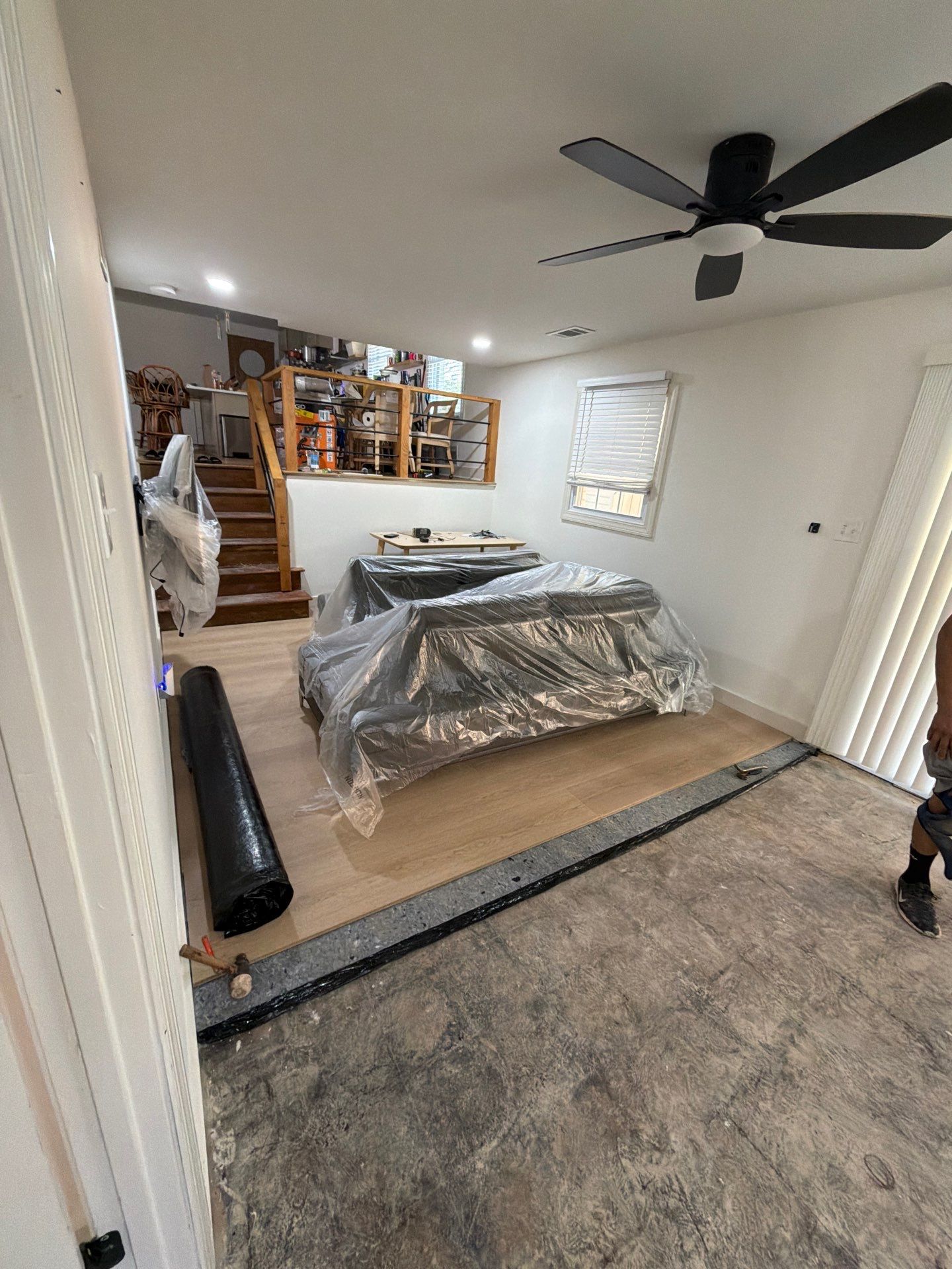 Light Wood-Look Plank Flooring Installation in Decatur by Swift Home Renovations