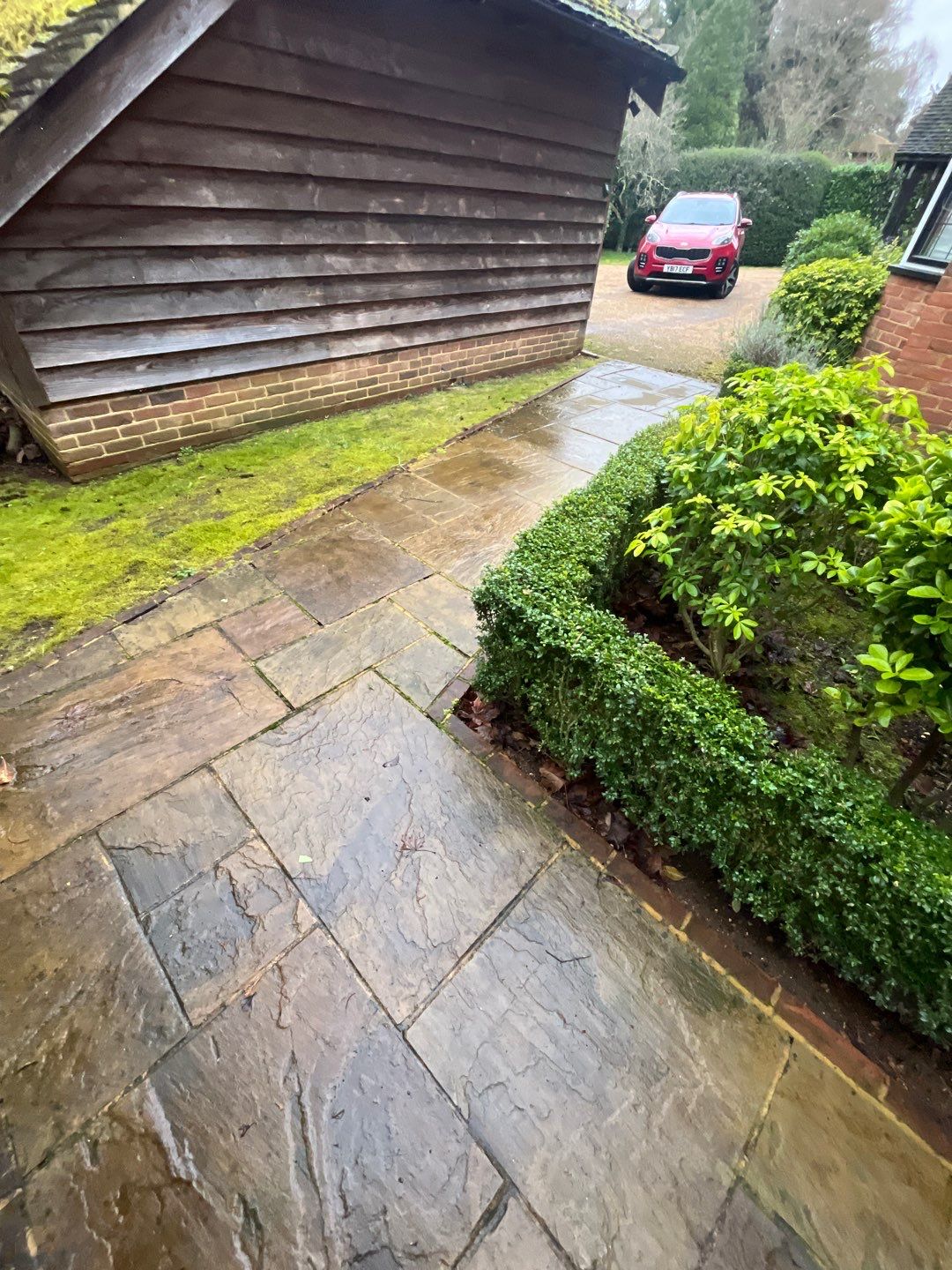 Patio Area Spring Clean using 18inch Whirlaway FSC by Ges Exterior Cleaning ltd