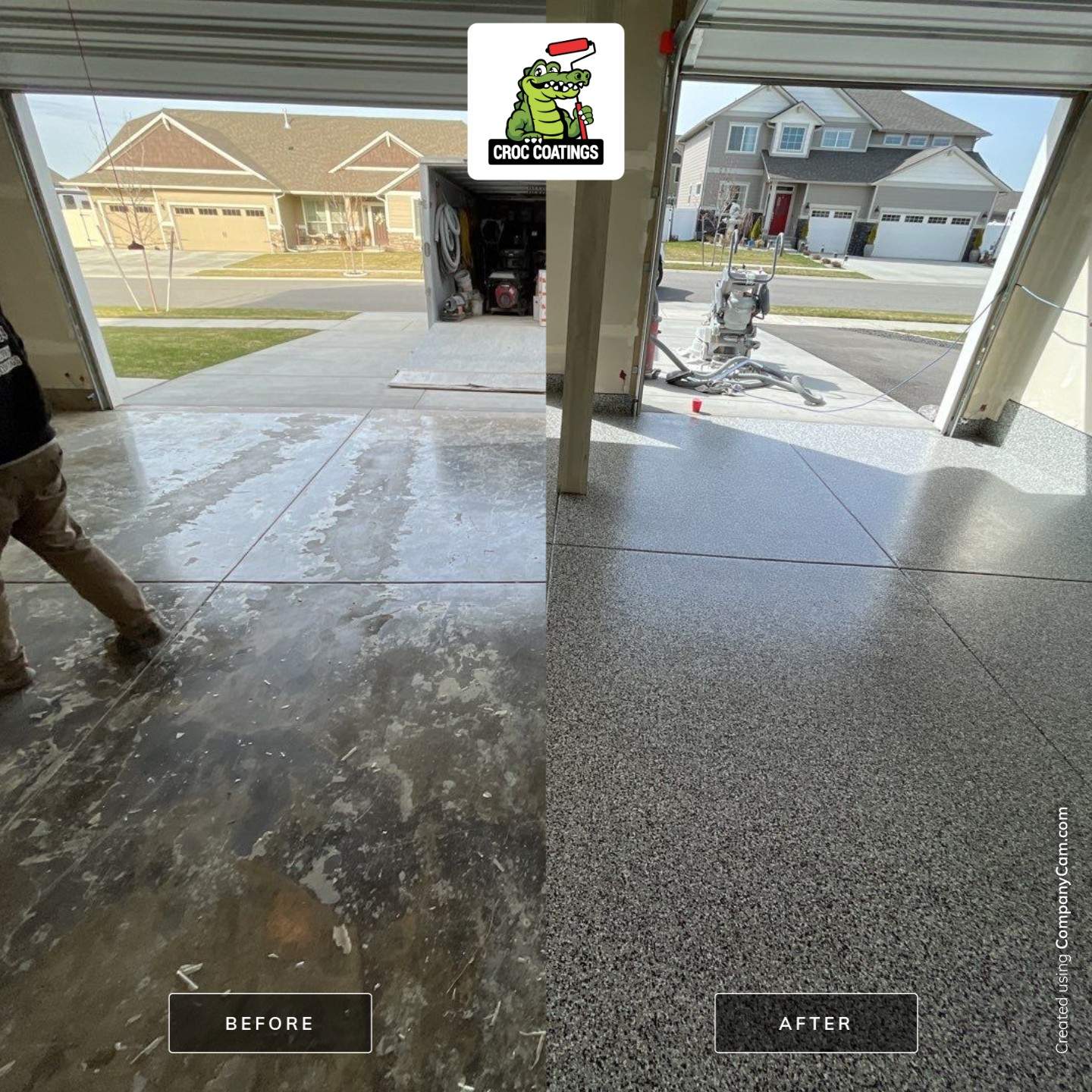 Garage Transformation using Domino by Croc Coatings, LLC