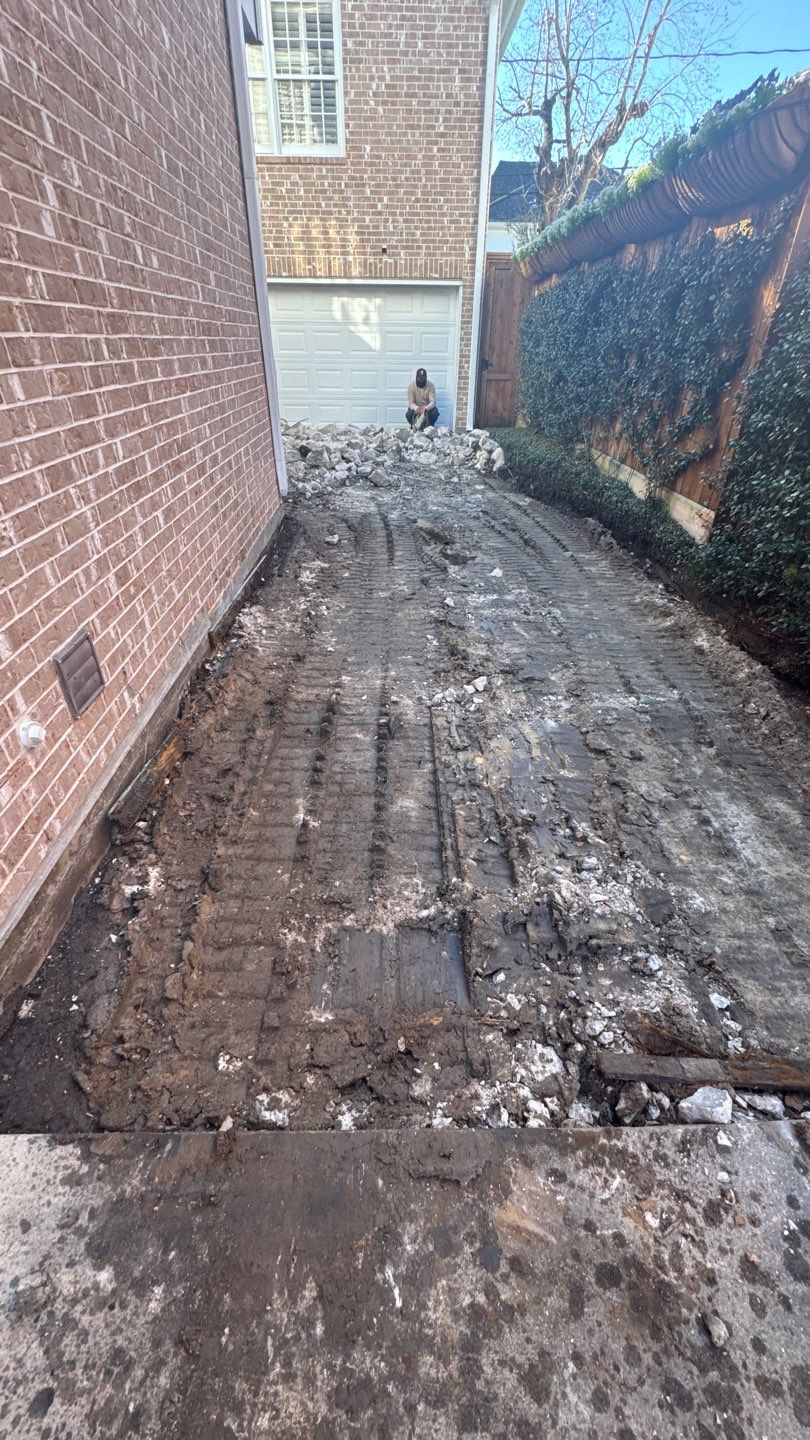Driveway Concrete Replacement & French Drainage System by Texas Urban Elements